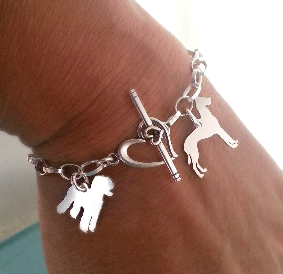 925 Sterling Silver Dog Charm Bracelet for Pet Lovers & Gifts