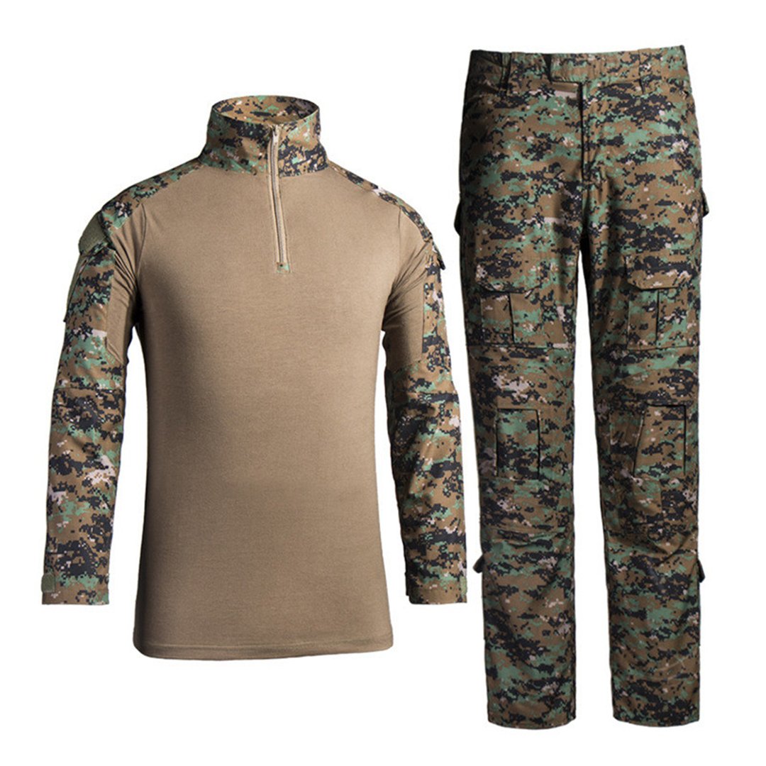 Men's Military Tactical Shirt & Pants Set - Army Camo Combat Uniform for Airsoft, Paintball, Hunting & Outdoor Activities | Durable & Breathable Tactical Gear