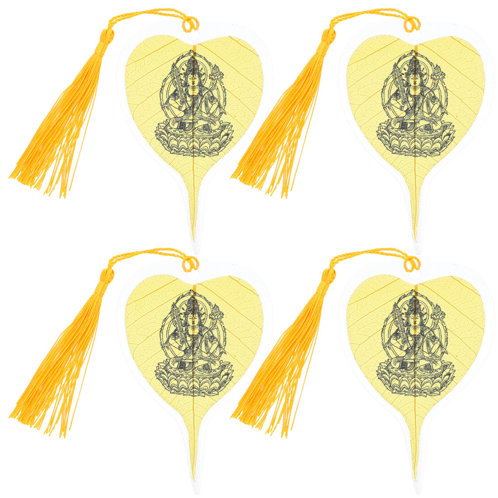 NUOBESTY Magnetic Bookmarks Set of 4 - Buddha Design with Tassel, Vintage Style Lucky Blessing Bookmarks for Books, Journals, and Gifts | Perfect for Reading, Book Lovers, and Spiritual Meditation