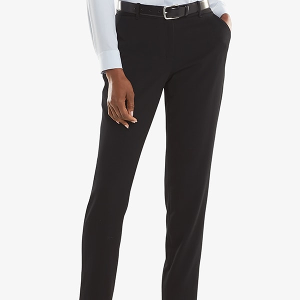 Mejia Light Twill Pants for Women - Comfortable Black Casual Trousers for Work, Office & Everyday Wear