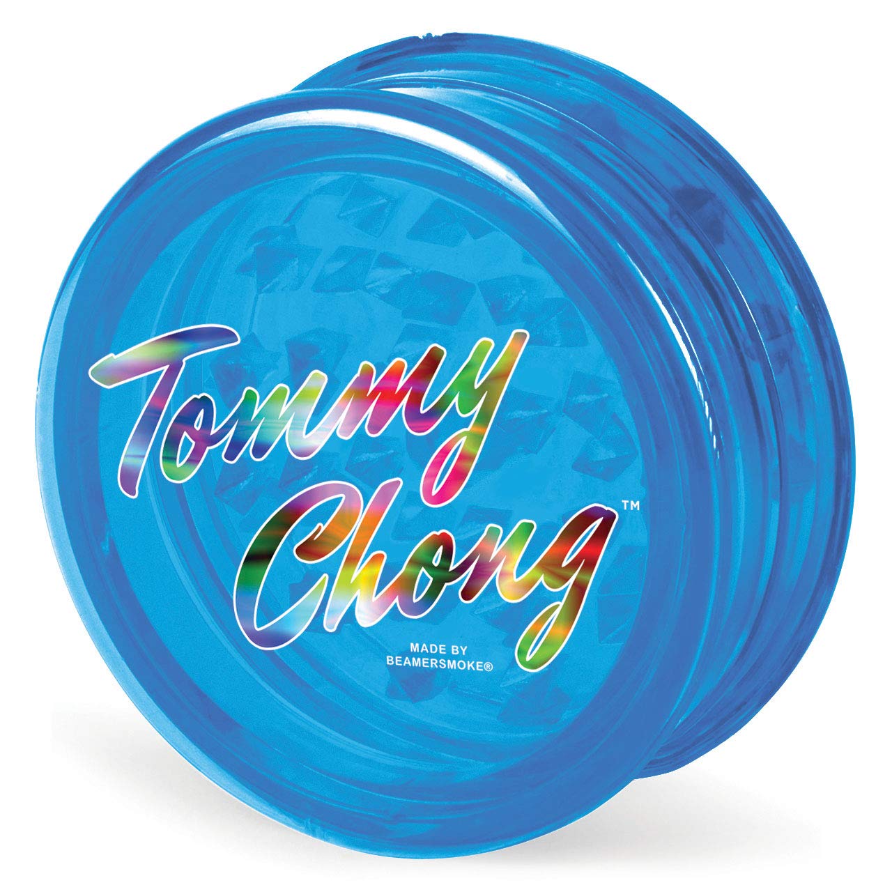 Chong's Choice 3-Piece 63mm Acrylic Herb Grinder - Transparent Blue with Free Smoke Sticker - Perfect for Grinding Herbs, Spices & Tobacco - Ideal for Home Use, Travel & Outdoor Activities
