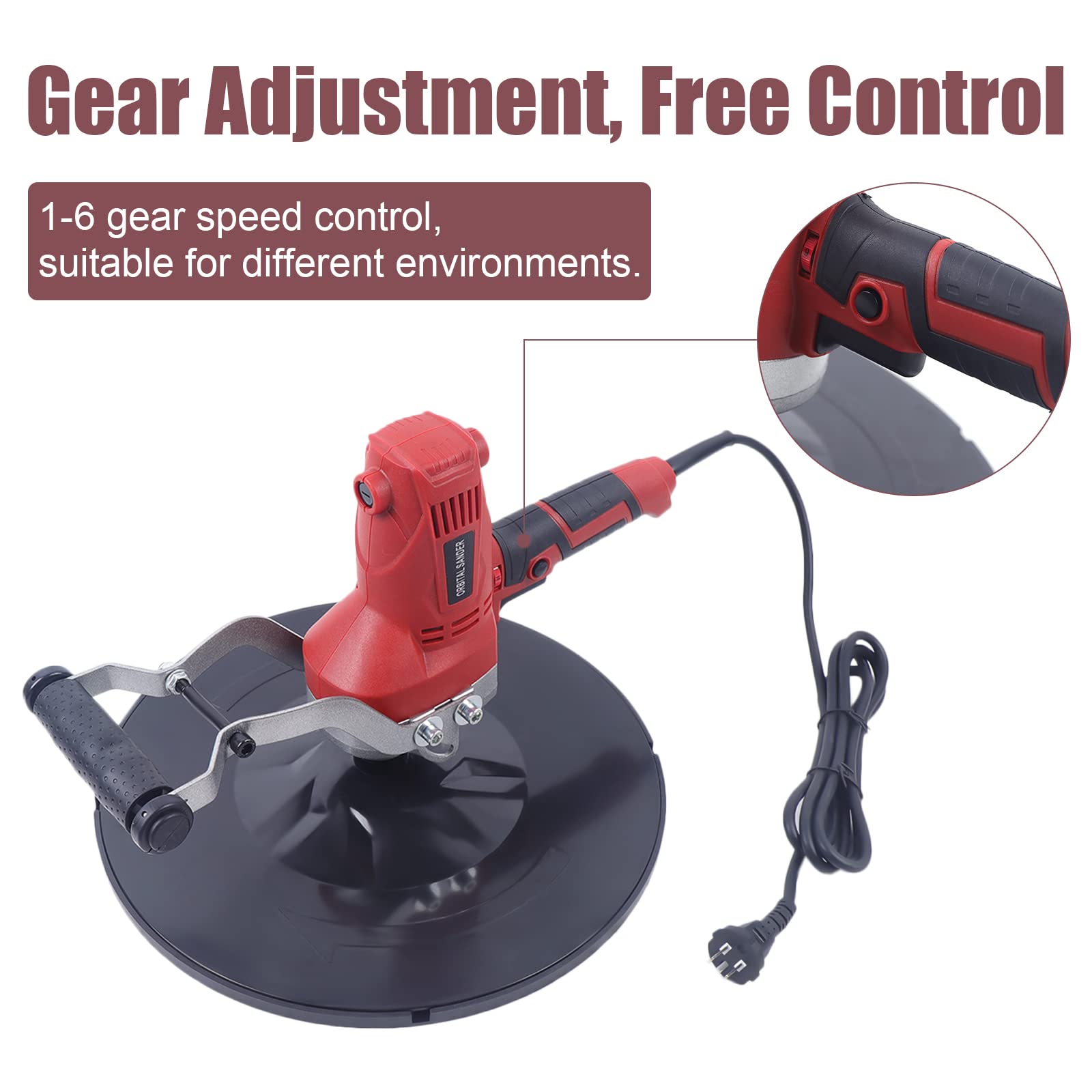 850W Electric Concrete Trowel Machine - 110V Wall Smoothing & Polishing Tool with Extension Rod | Multi-Function Sander Grinder for Plastering | Durable Copper Motor | Perfect for DIY Home Renovation & Professional Construction Projects