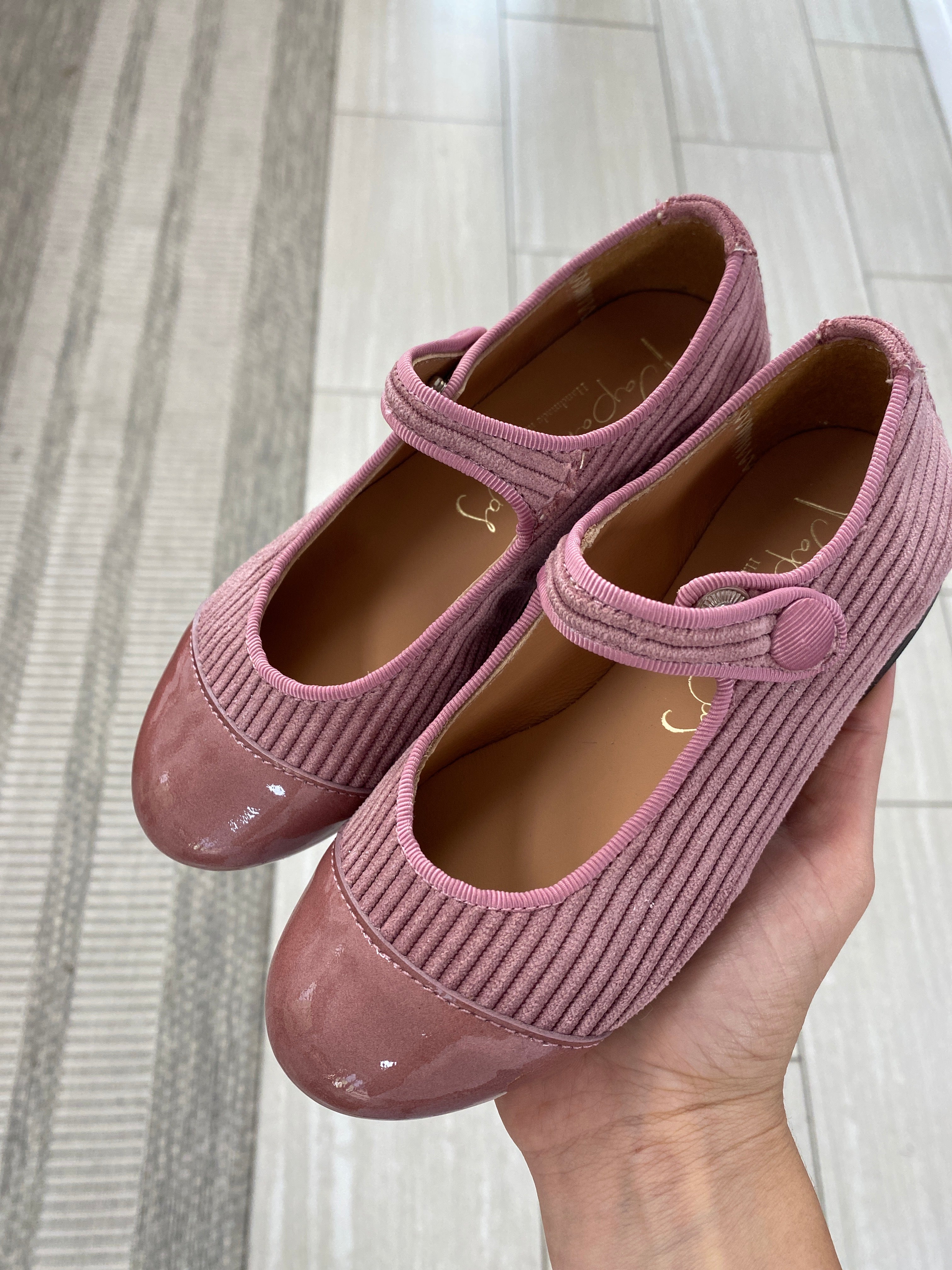 Pink Corduroy Mary Jane Shoes for Girls - Comfortable Captoe Dress Shoes for School, Parties & Special Occasions