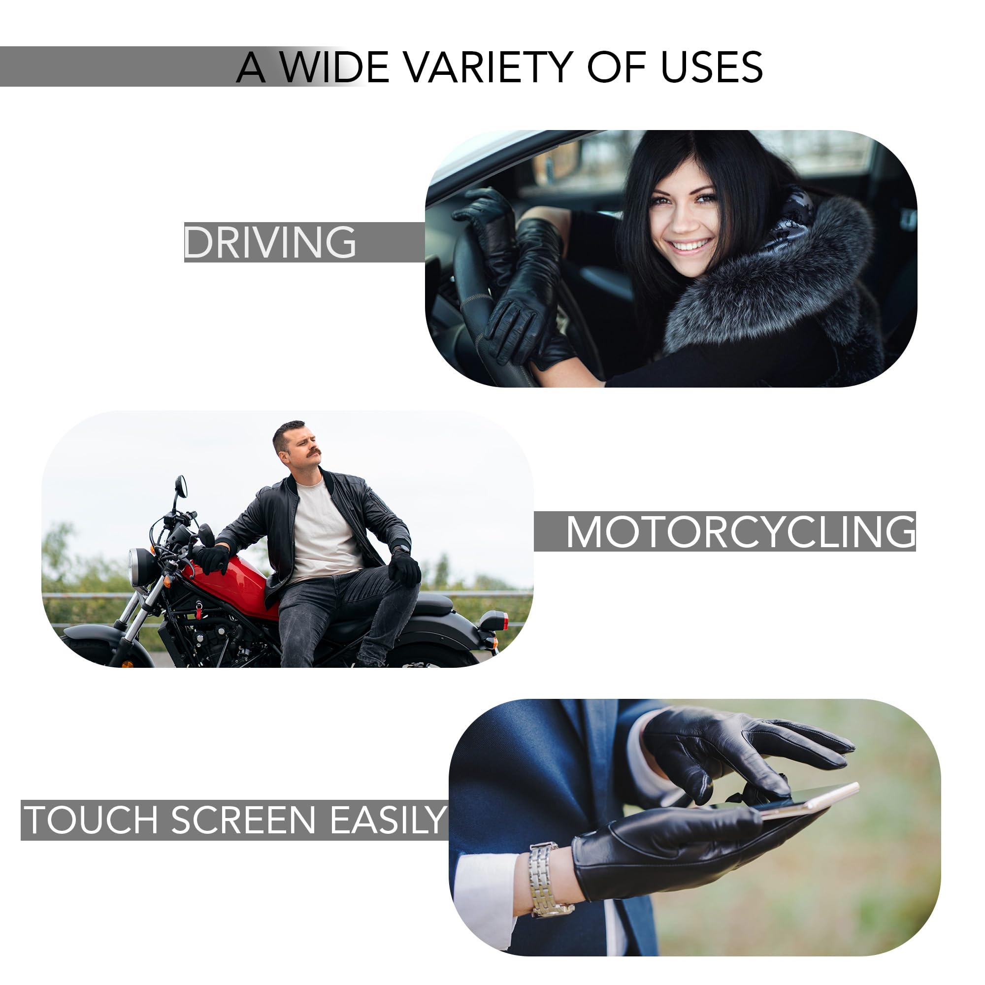 Black Motorcycle Gauntlet Gloves - Windproof & Cold Resistant Unlined Gloves for Riding - Medieval Renaissance Cosplay Armor Gloves with Long Cuff - Perfect for Biking, LARP, Costume Events & Historical Reenactments