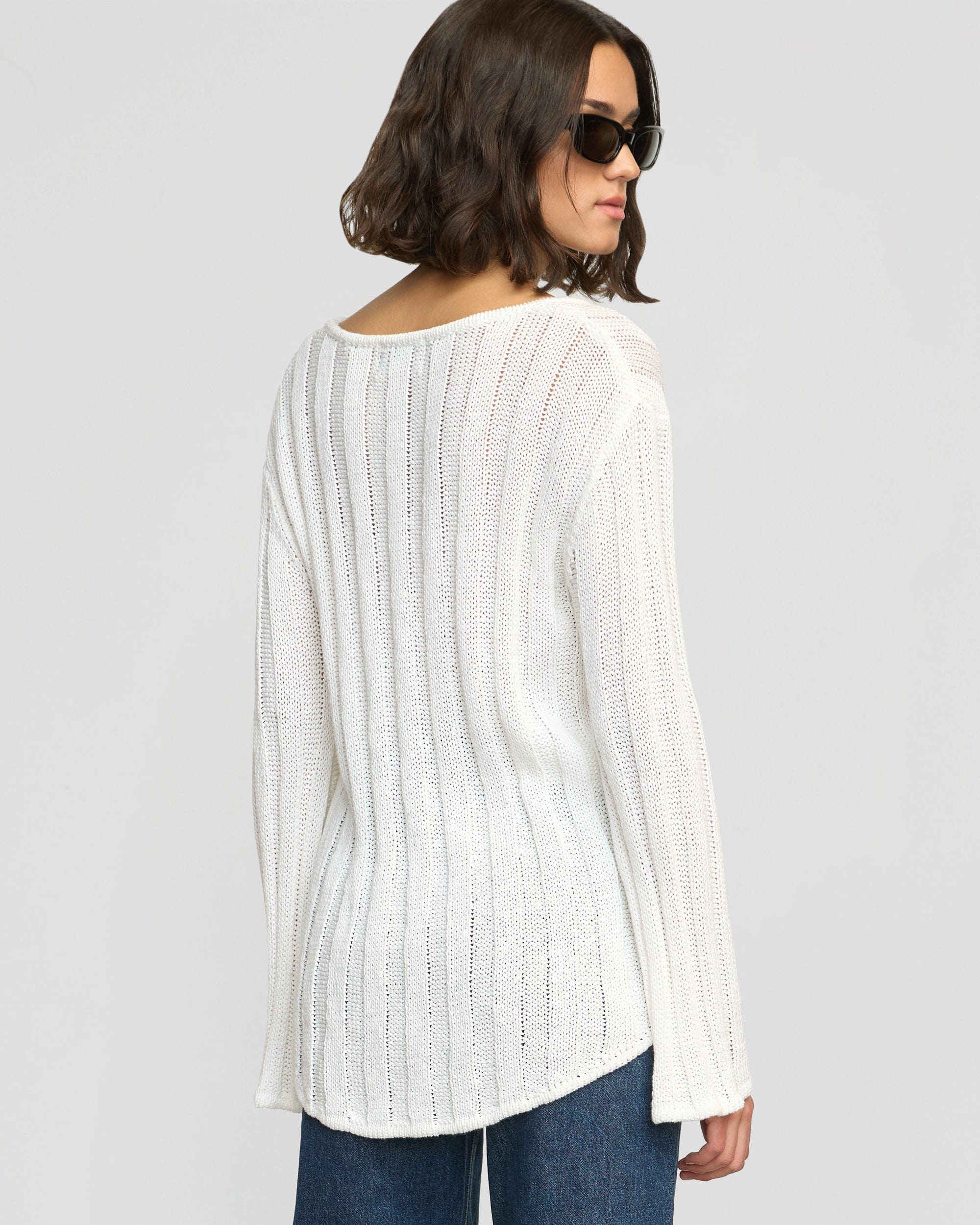 Leah Ribbed Scoop Neck Sweater for Women - Soft Knit Pullover Top for Fall & Winter - Casual Office Wear & Weekend Outfits