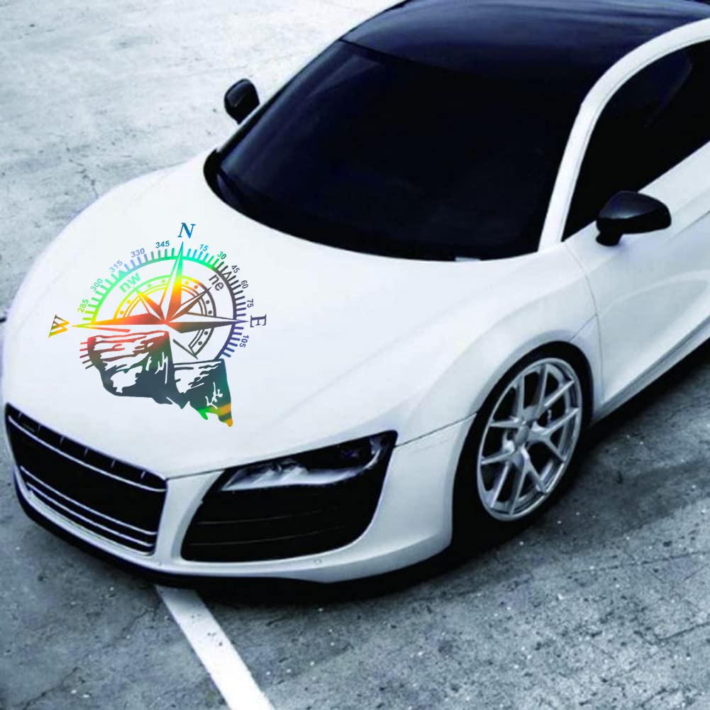 JSCARLIFE Car Compass Decal - 23.6