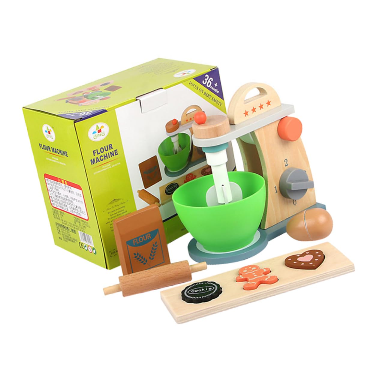 iBasenice Mini Wooden Coffee Maker Toy Set - Pretend Play Kitchen Toys for Kids & Girls - Wooden Bread Machine & Coffee Maker Simulation Toys for Children - Perfect for Role Play, Birthday Gifts & Early Learning