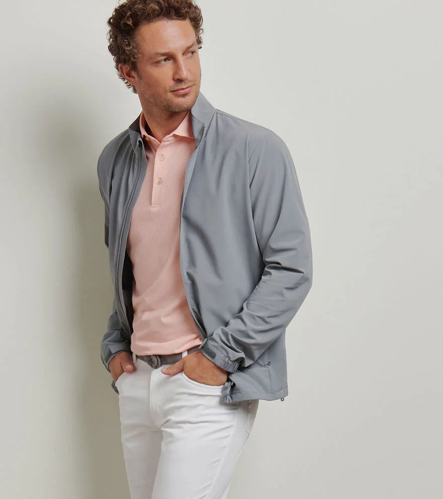 Peter Millar Men's Dunes Jacket - Lightweight Waterproof Windbreaker for Outdoor Activities | Oslo Grey | Perfect for Hiking, Golf & Travel