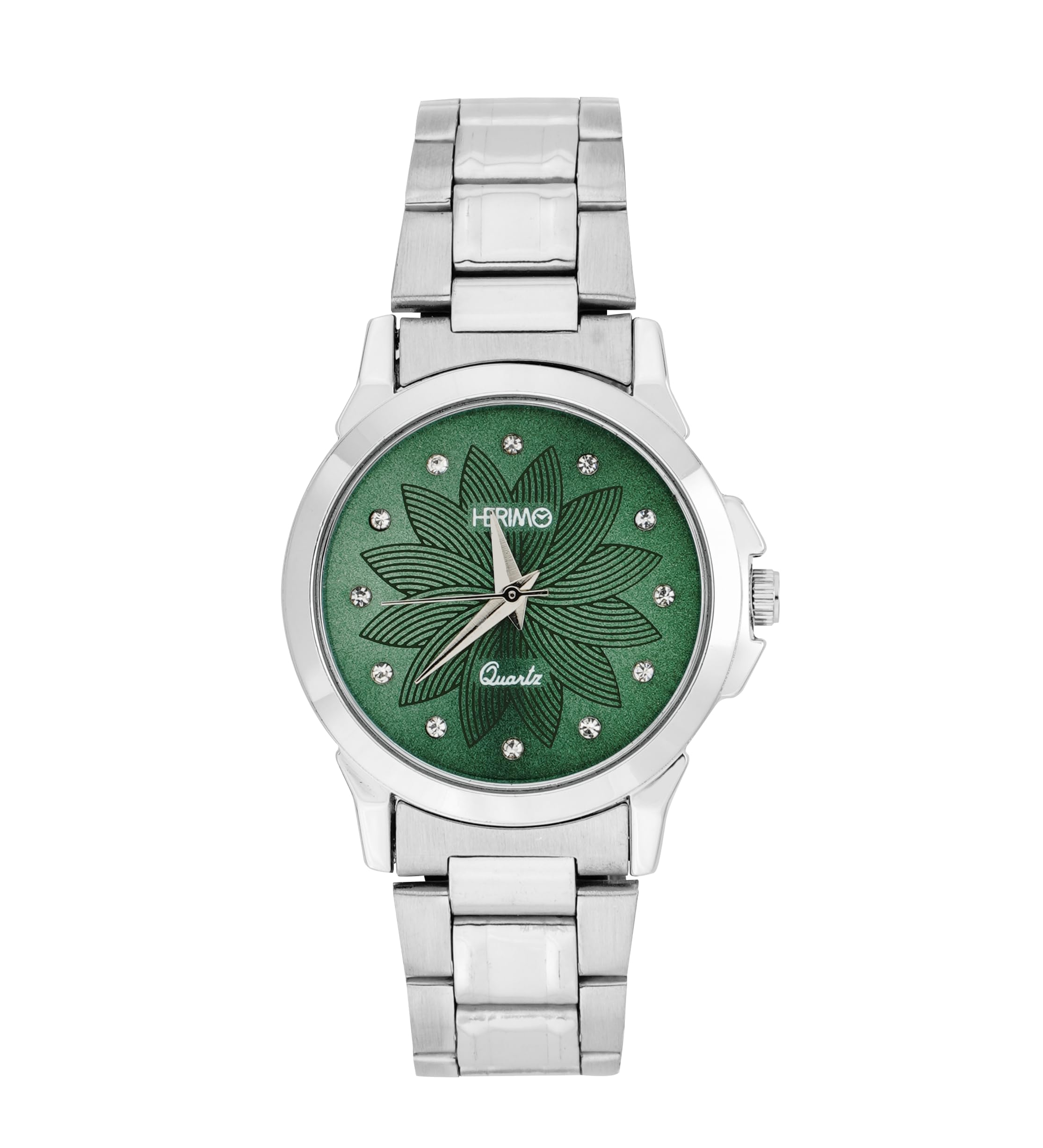 HERIMO Women's Stainless Steel Watches - Elegant Analog Quartz Watch with Date Display, Water Resistant for Everyday Wear | Perfect for Office, Casual Outfits & Gift Giving