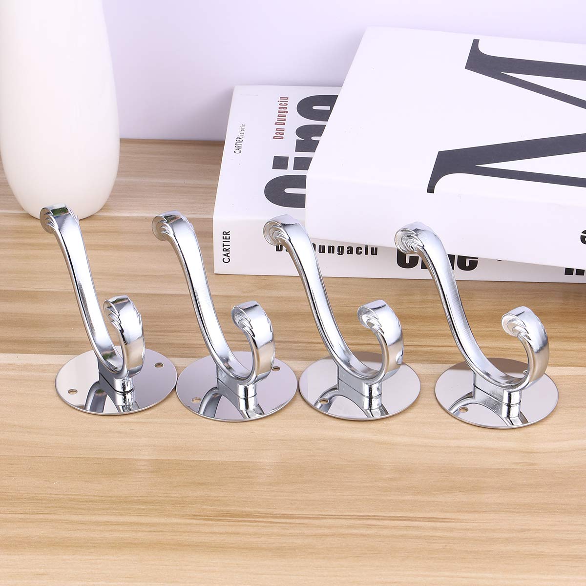 4-Pack Stainless Steel Wall Hooks by Cabilock - Heavy Duty Metal Hangers for Home Organization, Kitchen, Bathroom & Entryway Storage