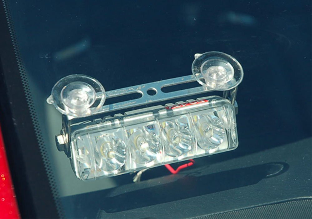 Amber & White Strobe Light Kit for Vehicles - 12V Emergency Warning Lights with Flasher - Ideal for Trucks, Emergency Vehicles & Construction Safety