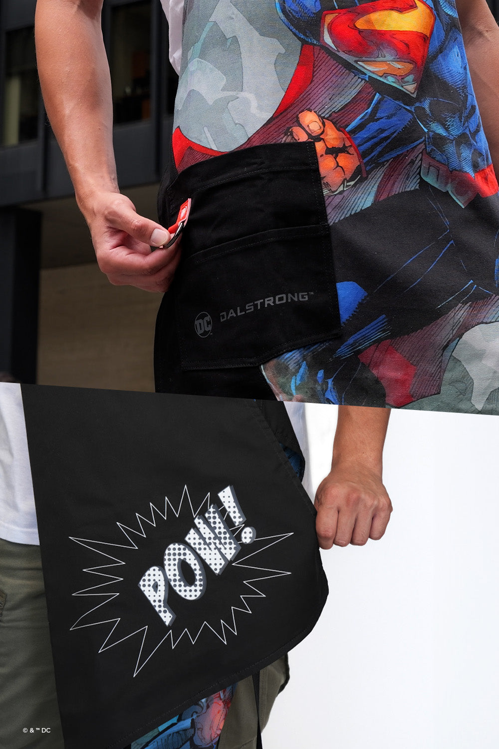 Premium Superman™ Edition Chef's Apron - 100% Breathable Cotton Cooking Apron for Men - Inspired by Man of Steel - Dalstrong © - Perfect for Grilling, BBQ & Kitchen Cooking