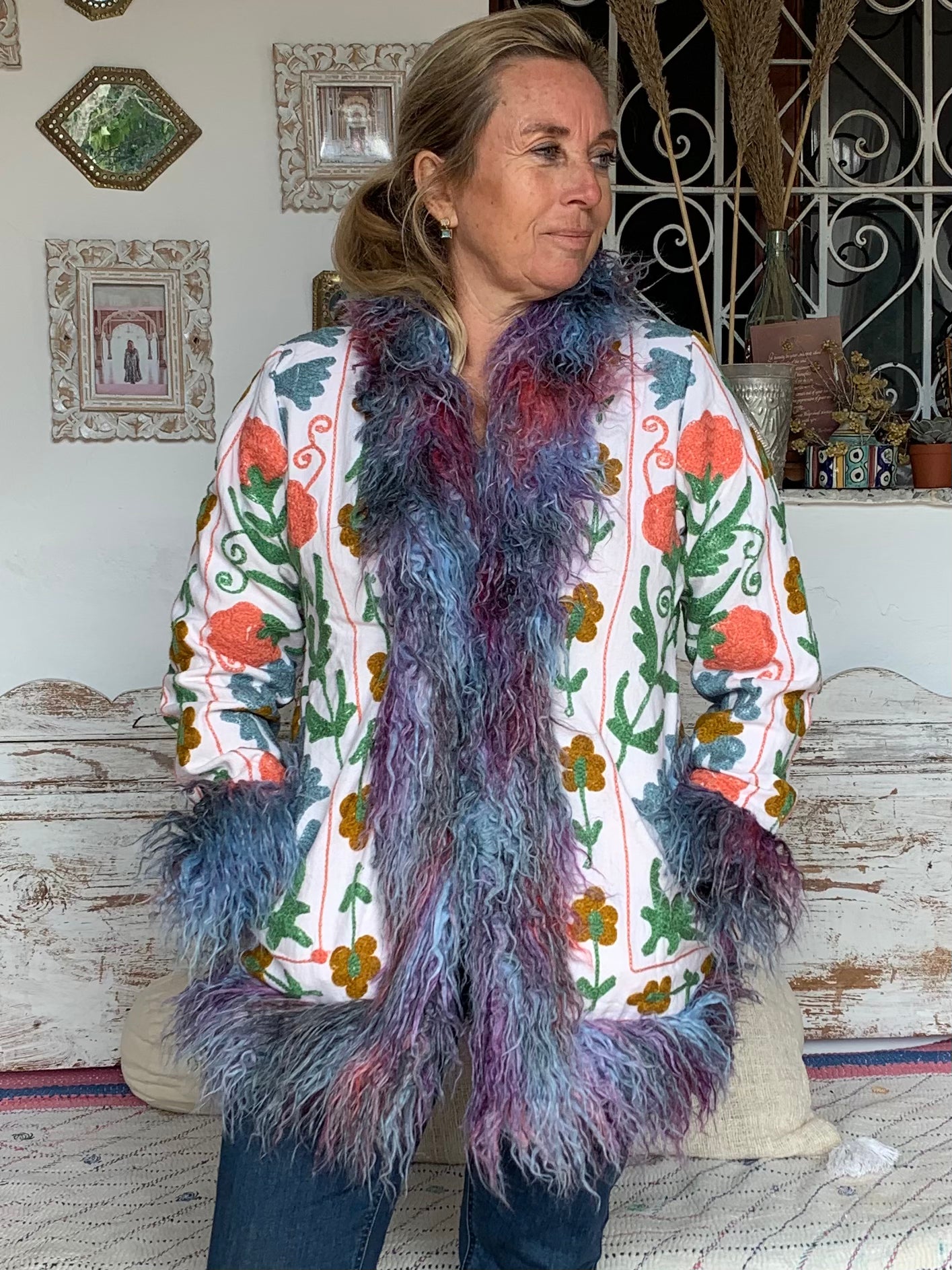 Boho Gypsy Ibiza Jacket for Women - Lightweight Embroidered Kimono Cover Up - Perfect for Beach, Festival & Summer Outfits