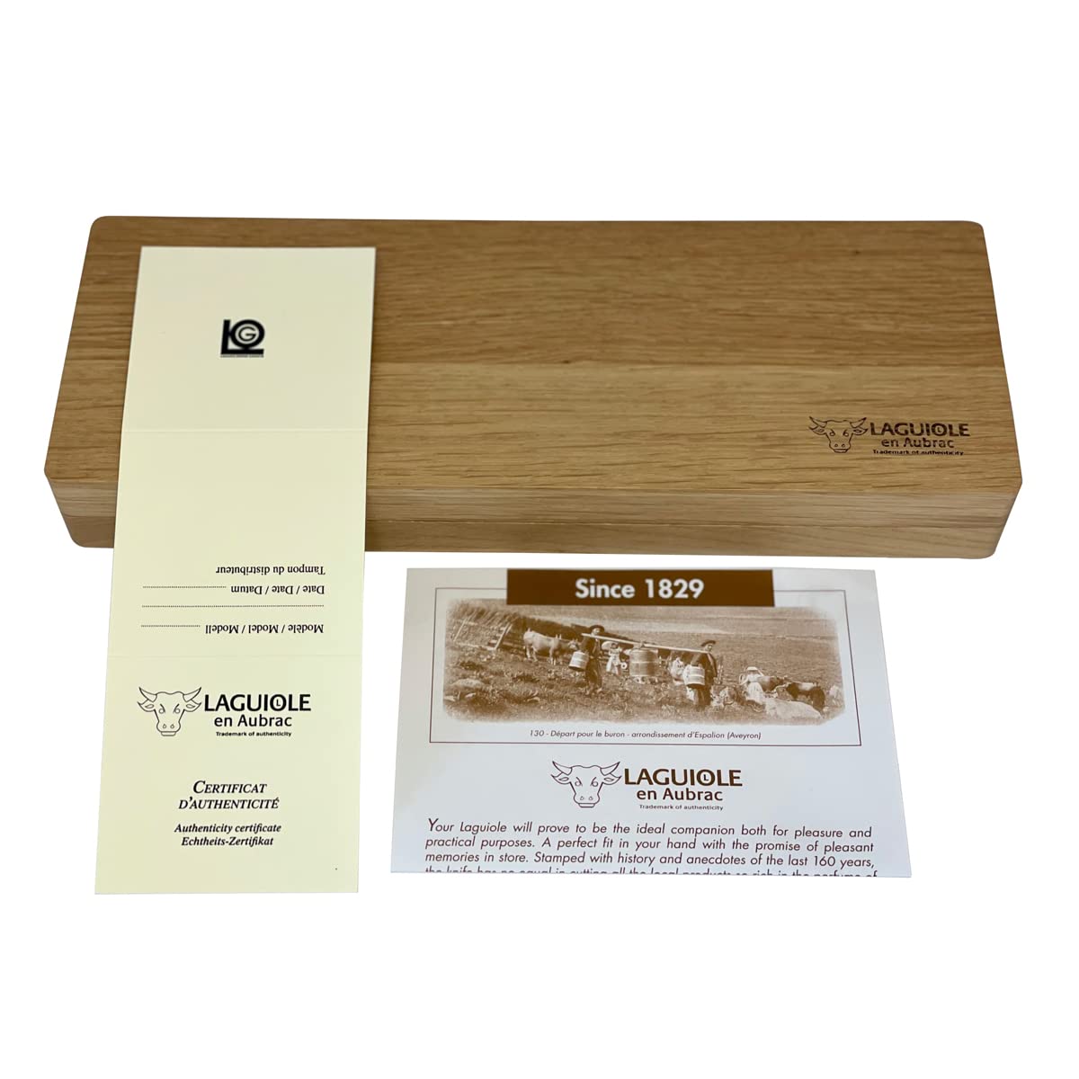 Premium Laguiole en Aubrac Forged Full Tang Steak Knives Set - 2 Stainless Steel Blades with Zebu Bone Handle & Brushed Bolsters - Perfect for Fine Dining, Steakhouse Experience & Gourmet Gifts