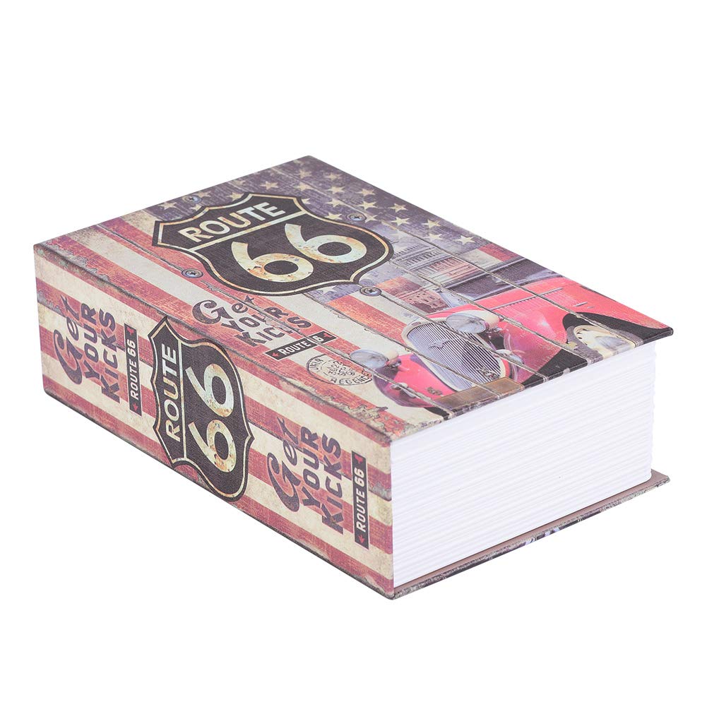 LYJL Route 66 Themed Creative Book Safe Box with Combination Lock - Secure Storage for Money, Jewelry & Valuables - Perfect for Home, Office or Travel Security