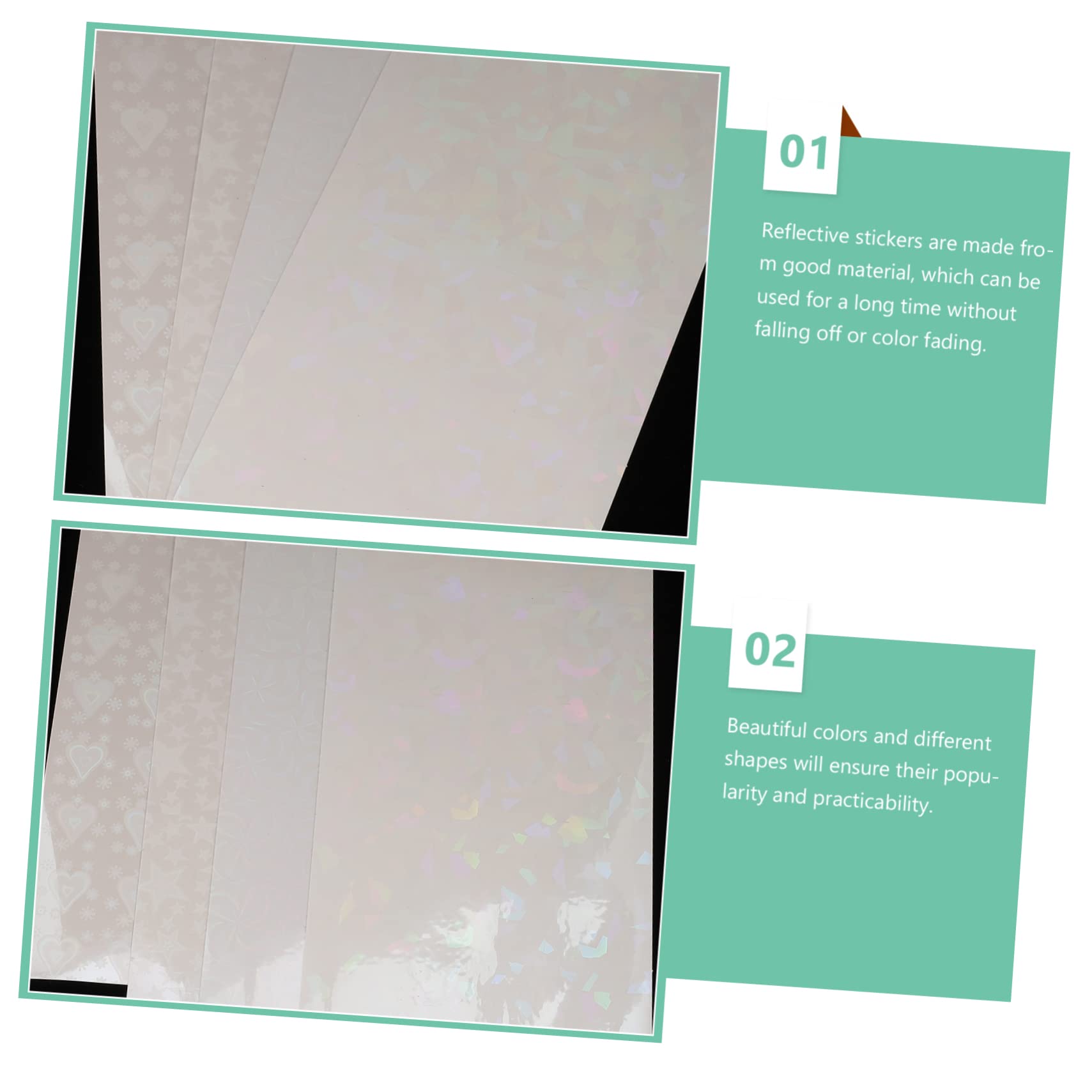 VICASKY 20 Sheets Transparent Scrapbook Stickers for Kids - Sparkly Decorative Stickers for Laptops, Journals & DIY Crafts - Fun School Supplies & Creative Gift for Children