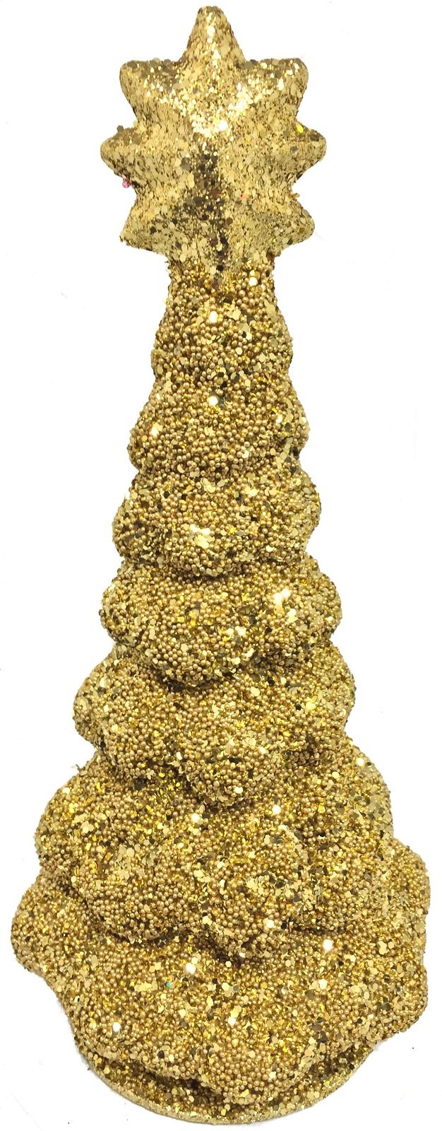 Large Golden Christmas Tree with Star - German Paper Mache Candy Container for Holiday Decorations, Party Favors & Festive Home Decor