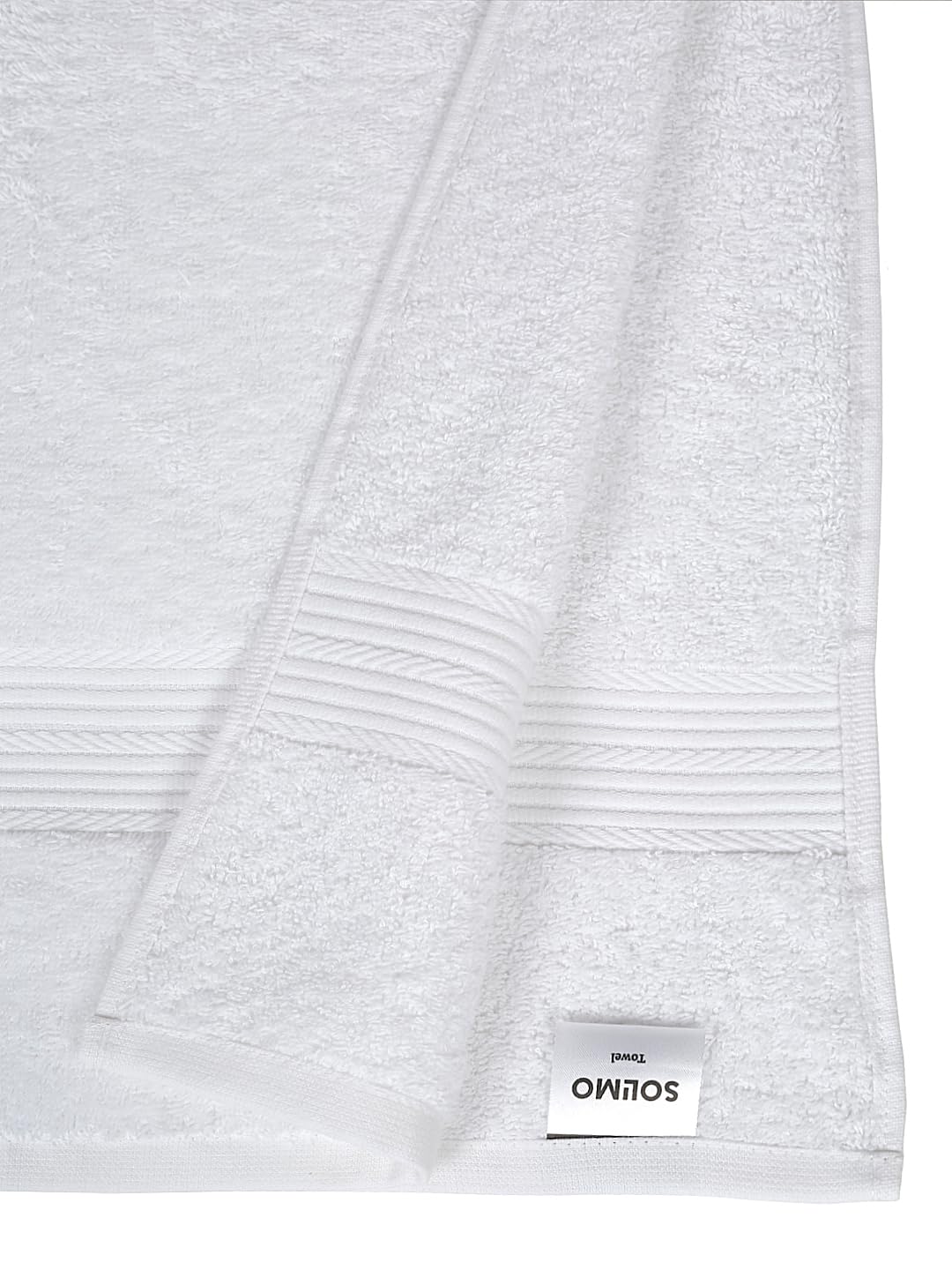 Solimo Premium 500 GSM Cotton Bath Towel - Soft, Absorbent & Fade Resistant - White Luxury Towel for Spa, Bathroom & Beach Use