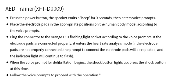 XFT Medical Mini AED Trainer Model D0009 - Portable CPR Training Device for First Aid & Emergency Preparedness - Perfect for Schools, Offices & Home Safety Kits