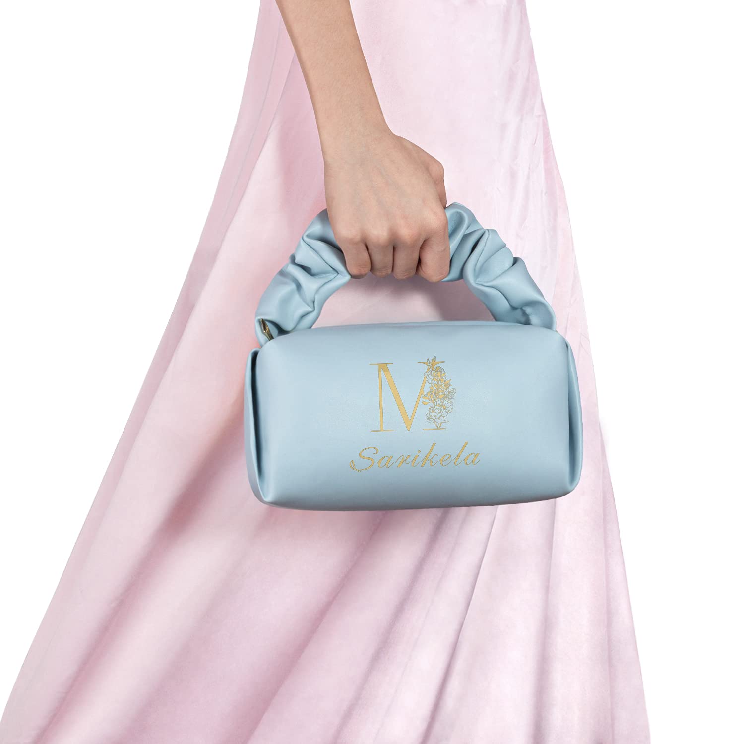 Custom Monogrammed Handbags for Women - Personalized Makeup Bags with Name - Waterproof Tote & Cosmetic Bag - Perfect for Bridal Party, Sister Birthday & Christmas Gifts (Ideal for Travel, Work & Special Occasions)