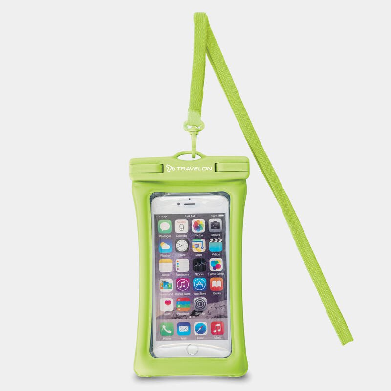 Travelon itFLOATS!® Waterproof Pouch - Secure & Floating Phone Case for Swimming, Boating & Beach Activities - Waterproof Dry Bag for iPhone, Samsung & Smartphones