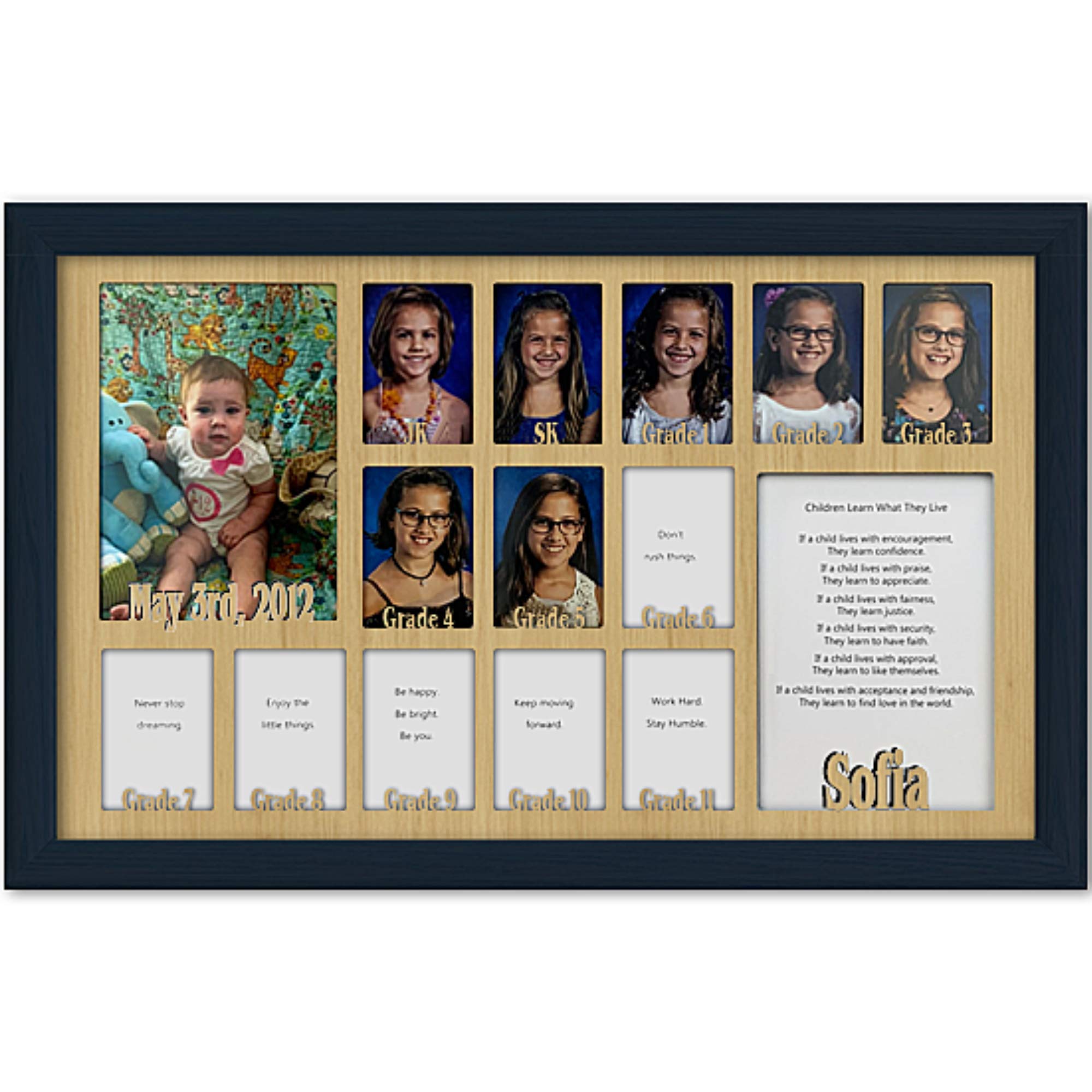 Personalized Northland School-Years Picture Frame - Custom Name, Holds Twelve 2.5