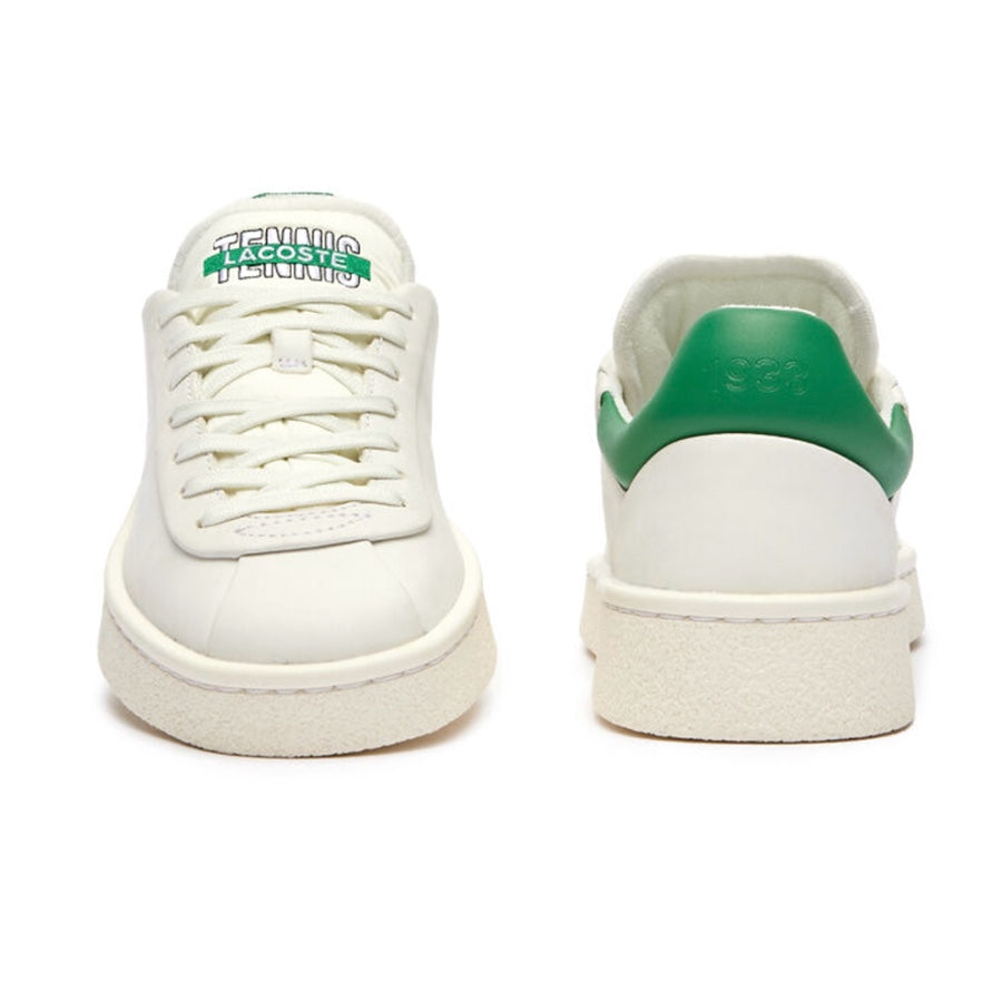 Lacoste Men's Baseshot Sneakers - Off White & Classic Green | Casual & Athletic Shoes for Men | Perfect for Running, Walking & Everyday Wear
