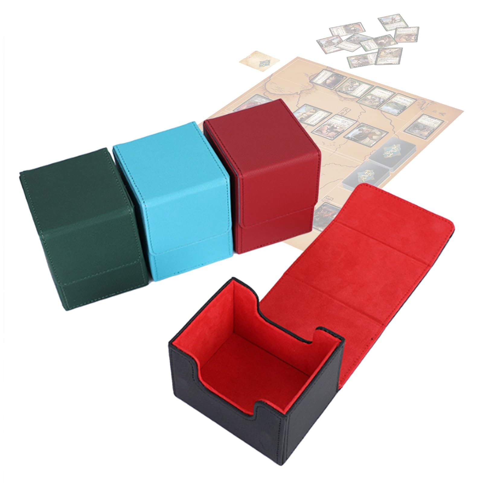 Premium PU Leather Magnetic Card Game Box - Waterproof Playing Cards Storage Case for MTG, Pokemon, Yugioh - Perfect for Travel, Home, and Game Nights