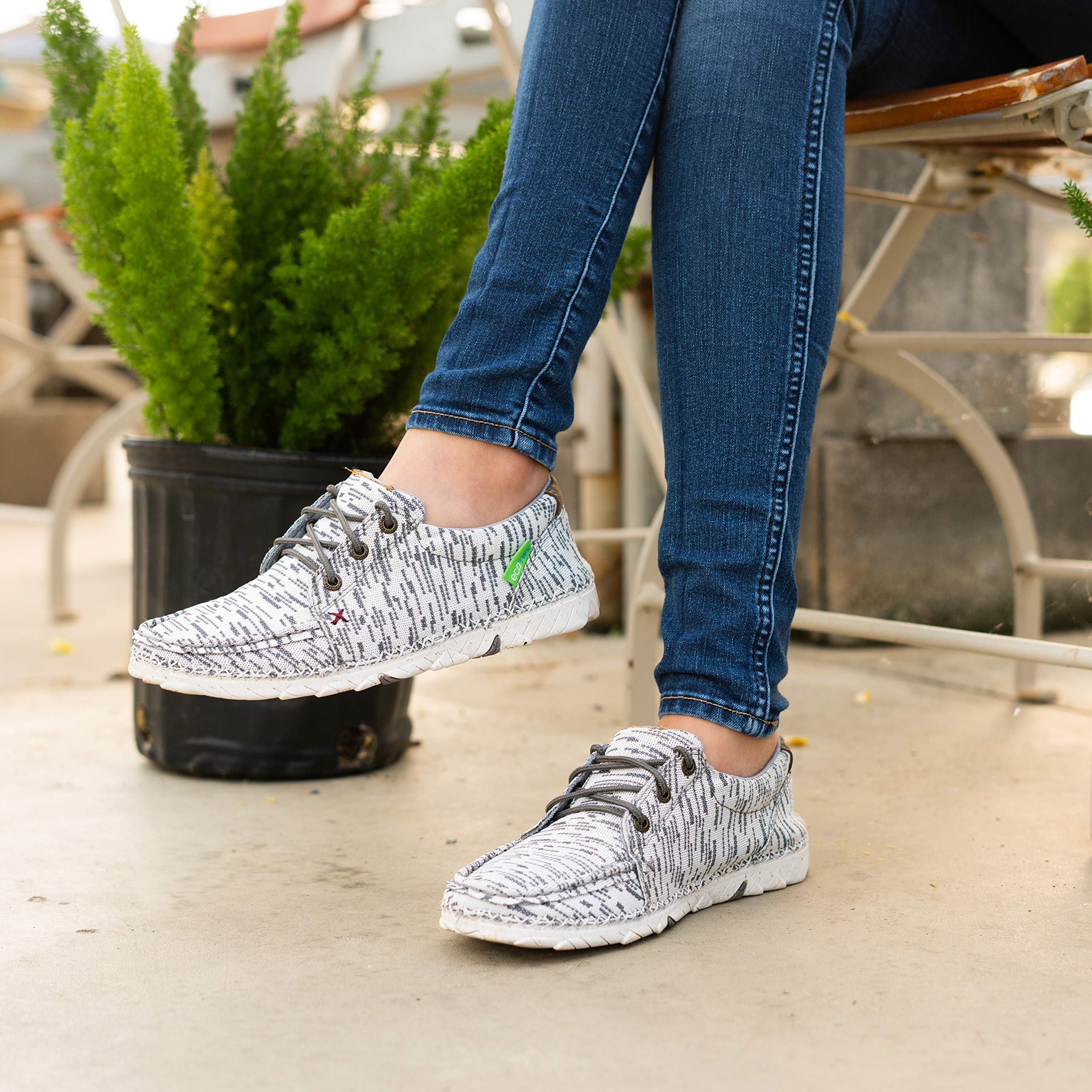 Twisted X Women's Zero-X Moc Toe Work Boots - White & Grey - Size 6.5 M - Comfortable & Durable for Outdoor Work, Hiking & Casual Wear