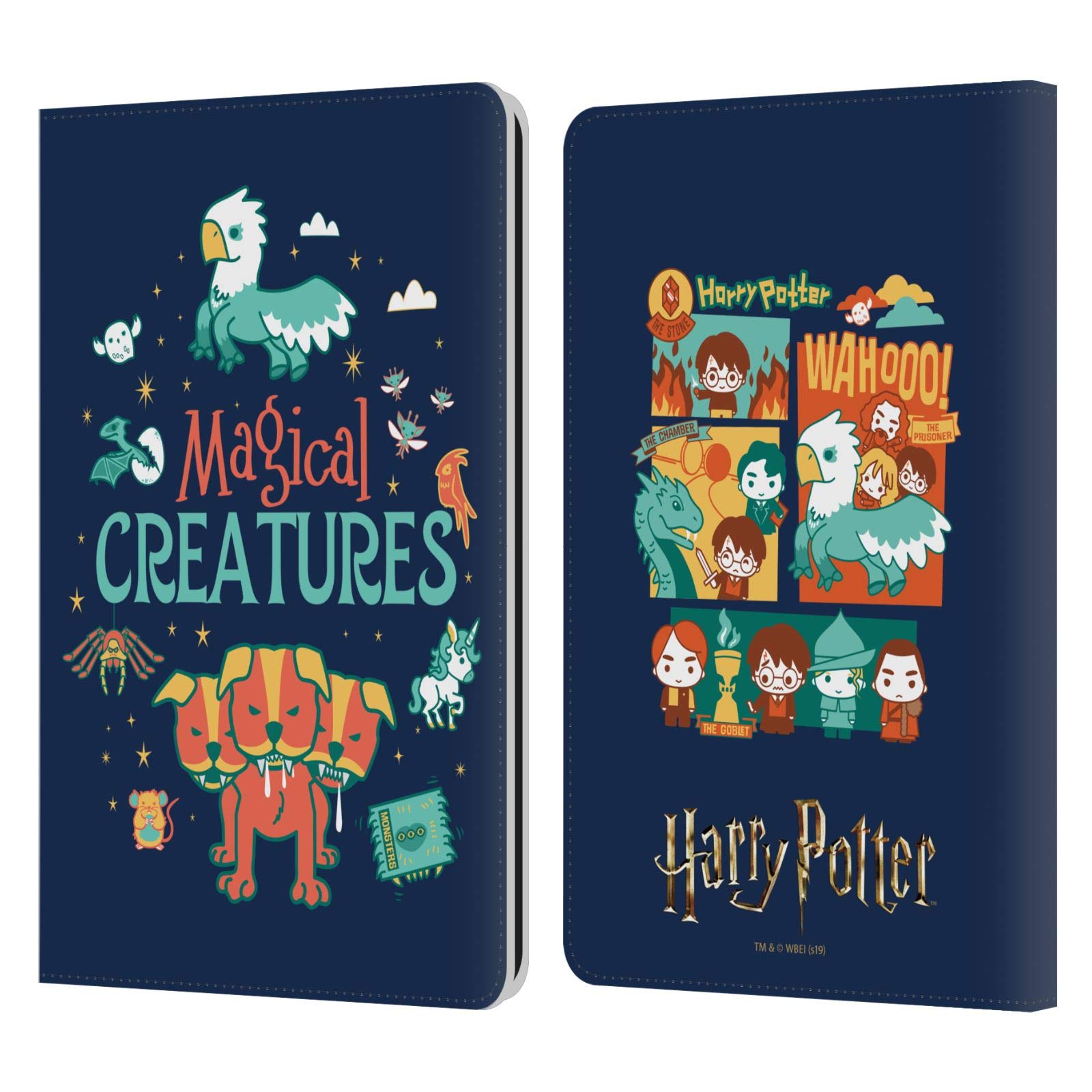 Official Harry Potter Magical Creatures Deathly Hallows Leather Book Wallet Case for Kindle Paperwhite 1/2/3 - Perfect for Reading & Travel | Licensed Merchandise