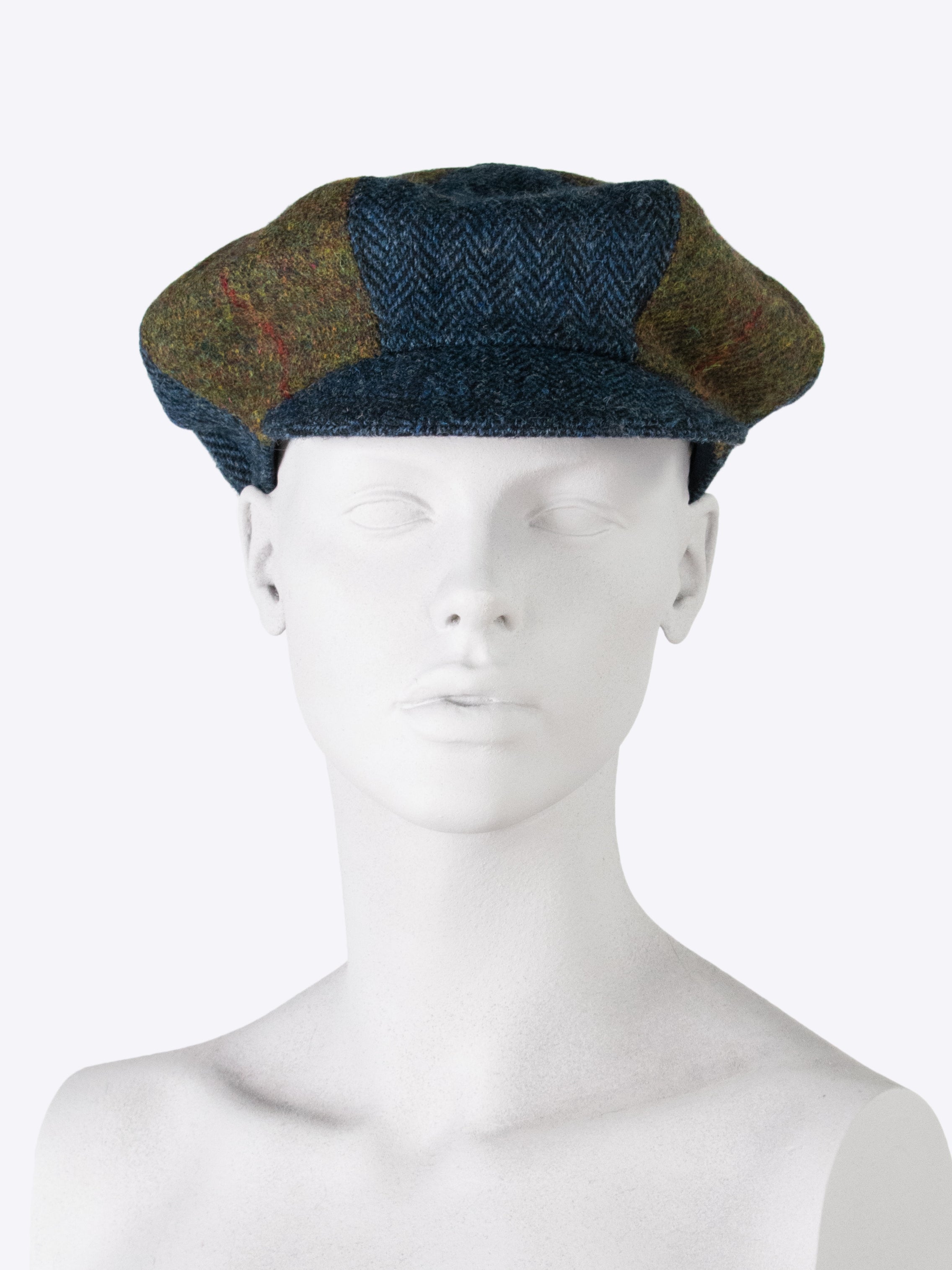 Stylish Baker Boy Cap in Navy Blue & Green - Vintage Fashion Hat for Women & Men - Perfect for Outdoor Activities, Casual Wear, and Costume Parties