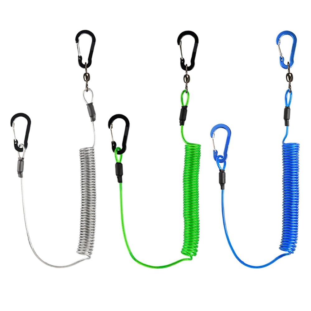 **Kayak Paddle Leash & Fishing Pole Tether - Stretchable Lanyard Strap for Kayaking, Boating, Canoeing - Secure Your Gear While Fishing or Paddling**