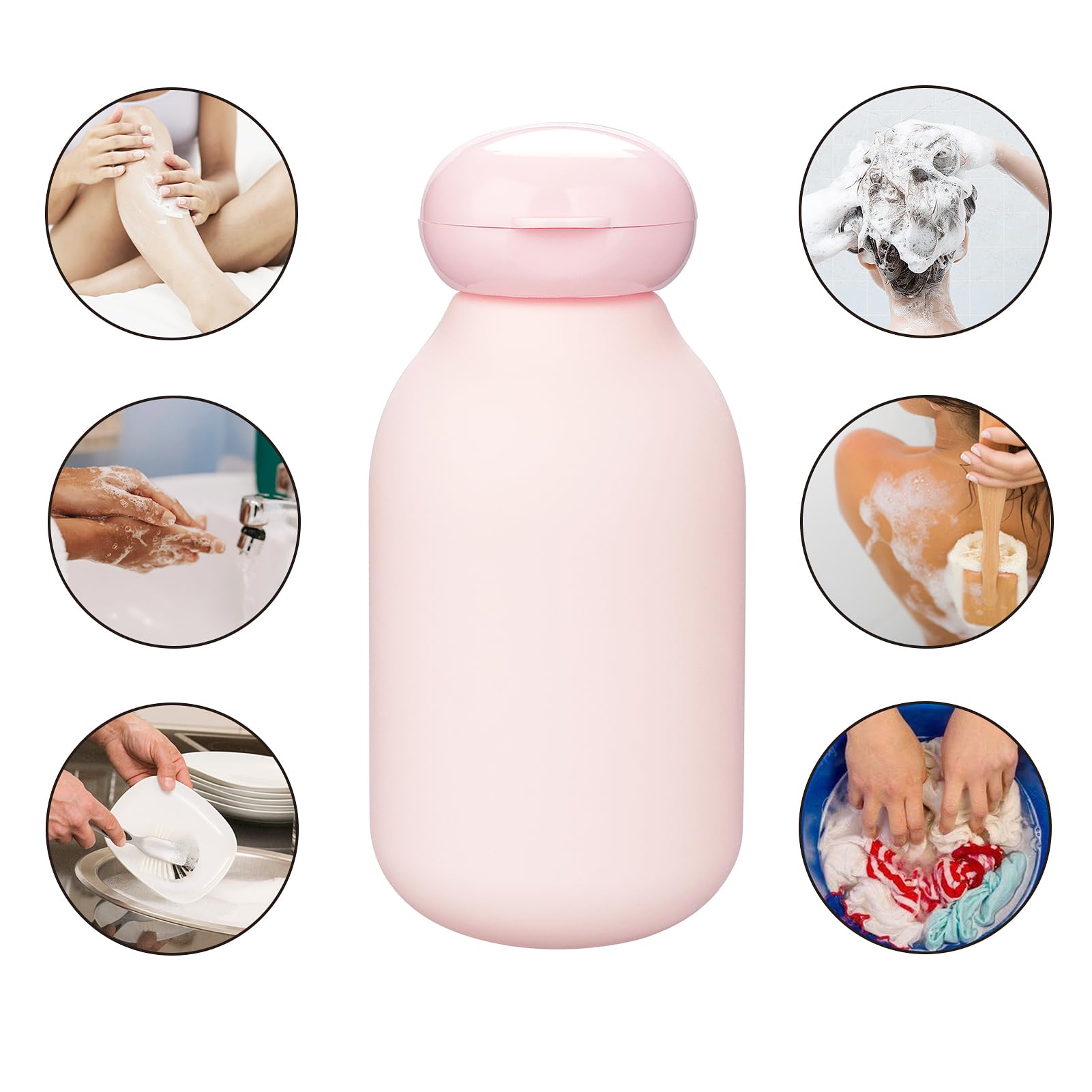 Refillable 3.4 oz Travel Squeeze Bottles with Flip Cap - 2 Pack Leak-Proof Toiletry Containers for Shampoo, Conditioner & Cosmetics | Perfect for TSA Carry-On, Gym, Camping & Vacation (Pink)