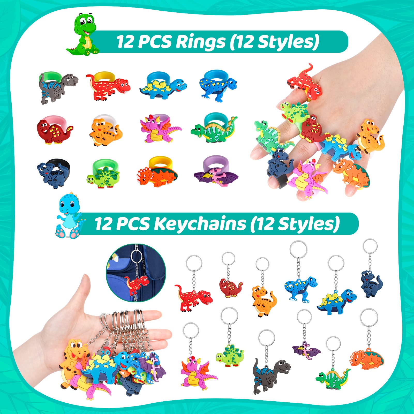INNOCHEER 133-Piece Dinosaur Birthday Party Decorations Set - Dino Themed Party Supplies for Kids with Favors Bags, Balloons & Happy Birthday Banner | Perfect for Boys & Girls Birthday Parties, Jurassic Theme Events & Dinosaur Lovers