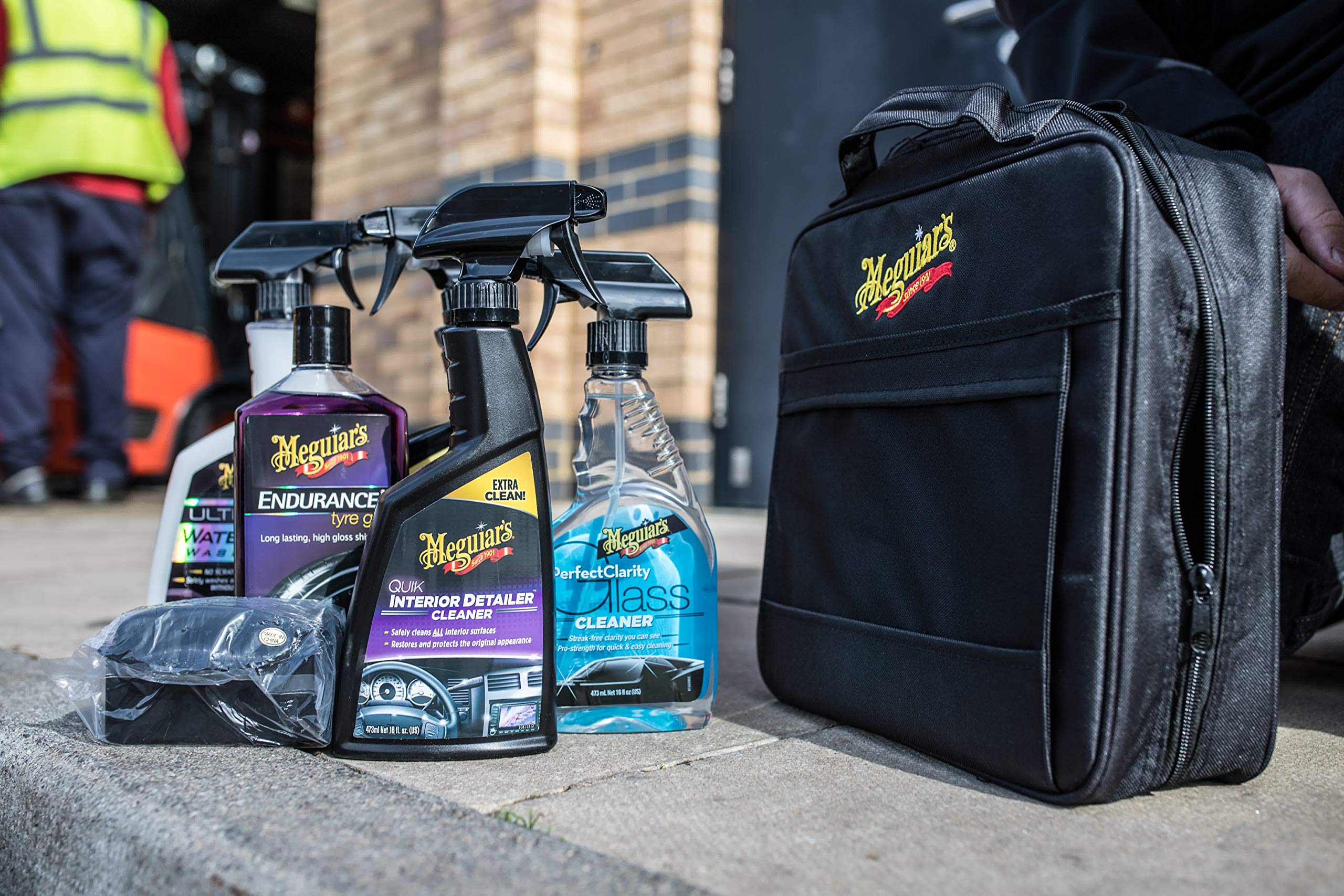 Meguiar's Complete Car Cleaning Kit - Wash, Wax, Wheel & Interior Detailing Kit with Storage Bag - Perfect for Car Wash, Waxing & Detailing at Home or Professional Use