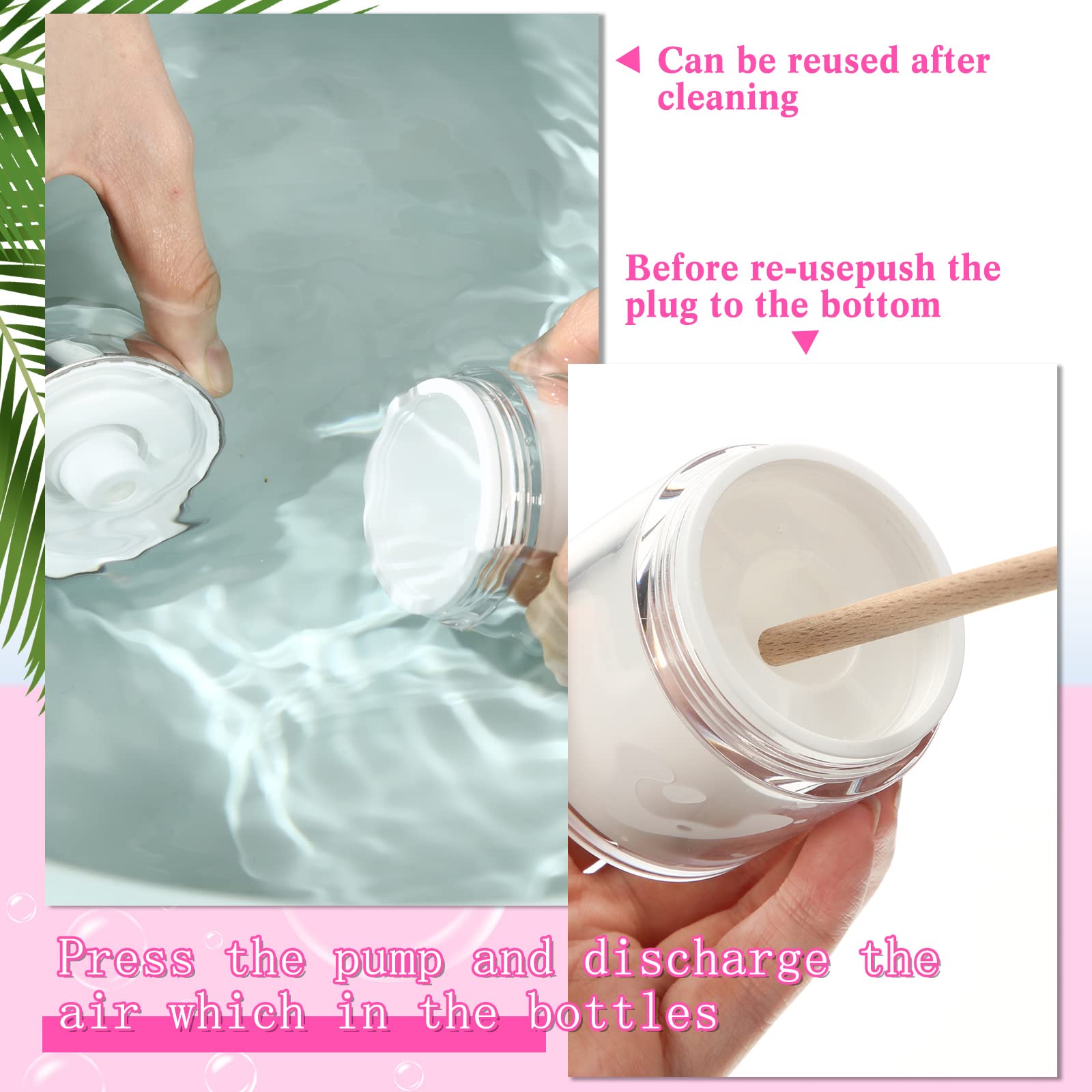 4 Pack 1.7 oz White Airless Pump Bottles - Refillable Travel Size Vacuum Cosmetic Containers for Skincare Creams, Lotions & Serums | Leak-Proof Acrylic Jars with Pump Lids | Perfect for Home, Travel & Salon Use