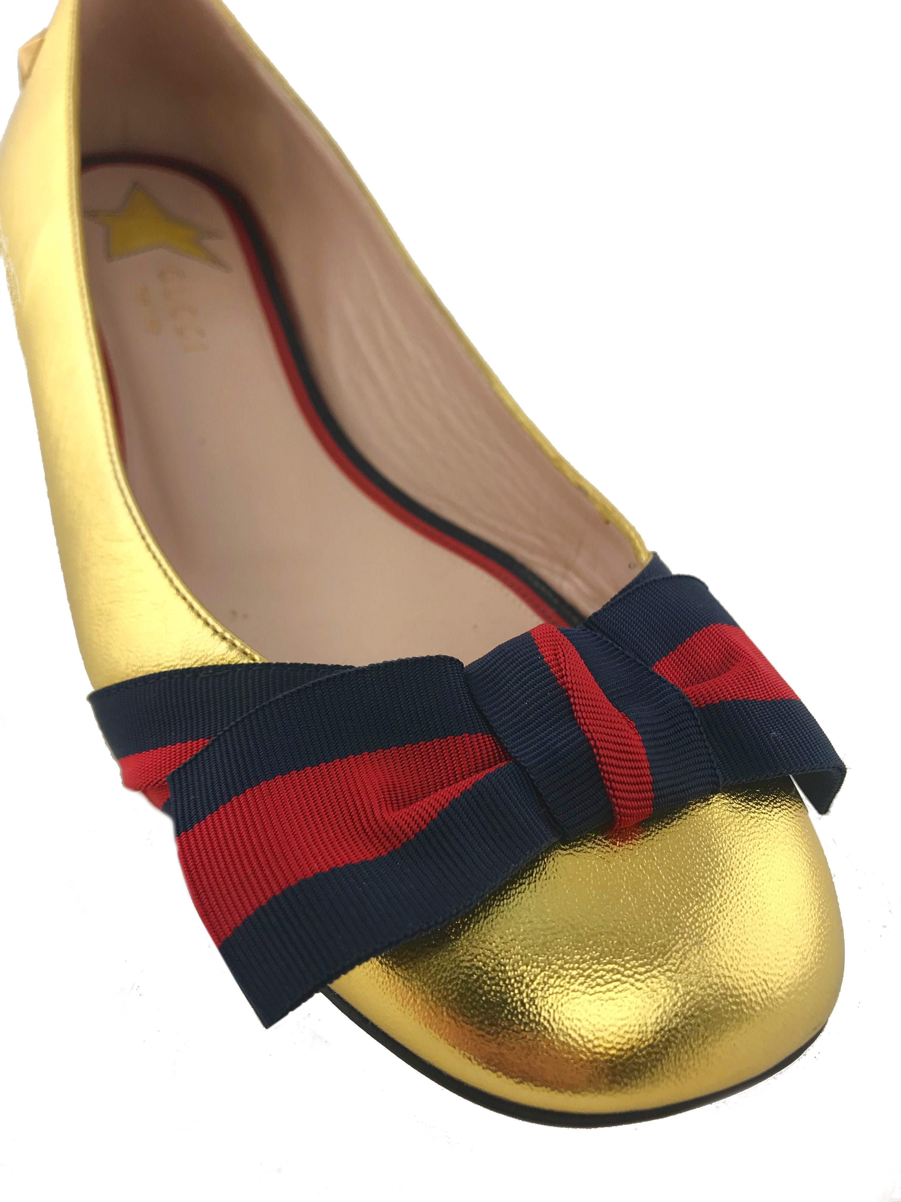 Gucci Aline Leather Flats for Women - Size 8 US | Classic Pointed Toe Ballet Flats | Comfortable & Stylish for Work, Office & Casual Wear