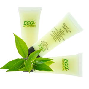 ECO AMENITIES Bulk Travel Size Conditioner - 200 Pack (30mL/1oz) | Green Tea Scented Hotel Conditioner Supplies with Flip Top Cap | Perfect for Hotels, Spas, Gyms & Travel Toiletries