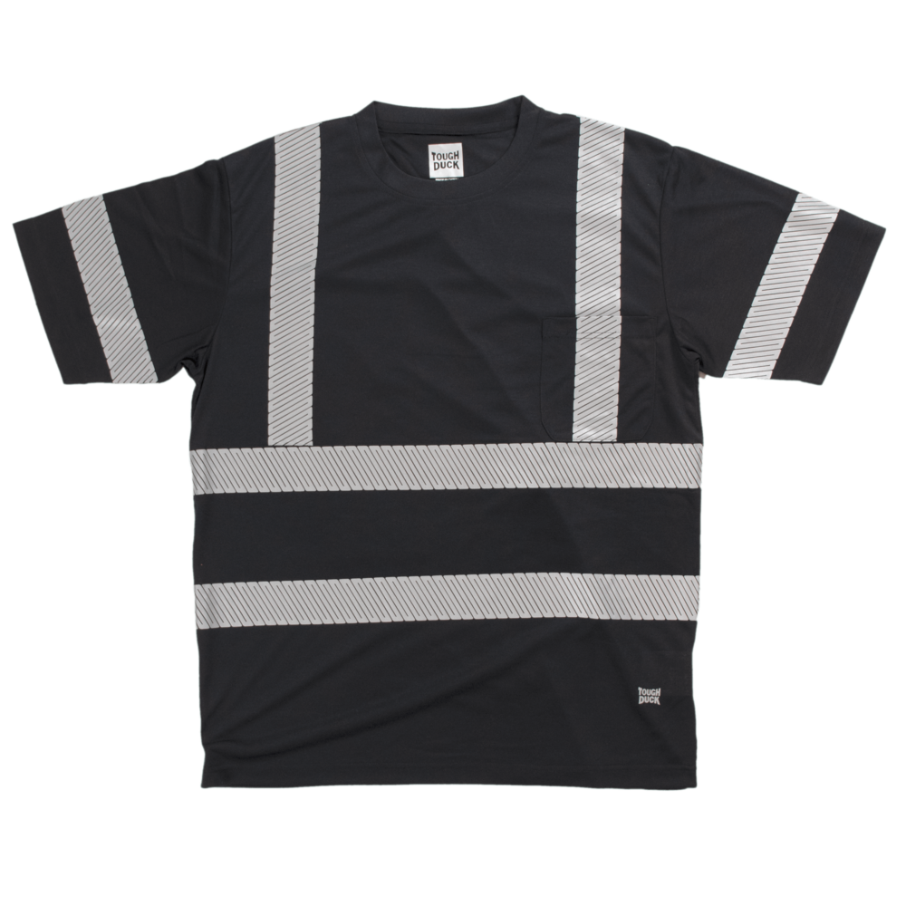 Tough Duck ST12 High Visibility Short Sleeve T-Shirt - ANSI Certified Safety Work Shirt for Construction, Road Work & Outdoor Activities