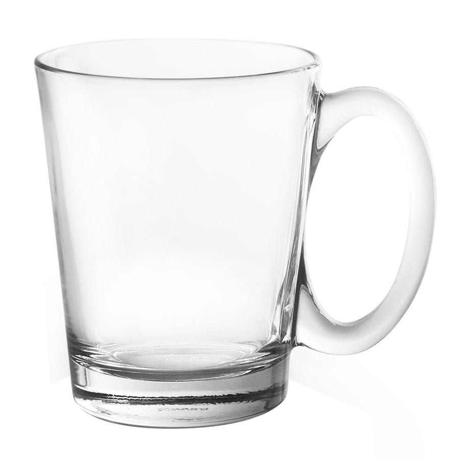 Premium 10.5oz Glass Coffee & Tea Mugs Set of 6 - Durable Clear Drinking Cups for Hot & Cold Beverages - Perfect for Home, Office, or Restaurant Use