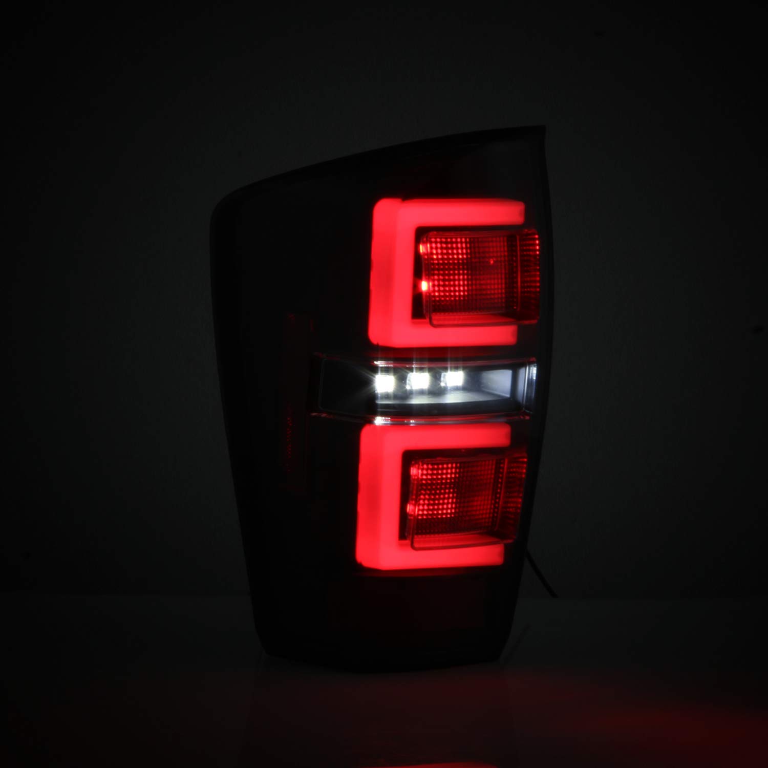 AKKON LED Tail Lights for 2016-2022 Toyota Tacoma - Black Tube Style Brake Lamps Pair with Housing - Upgrade Your Truck's Rear Lighting for Night Driving & Enhanced Safety