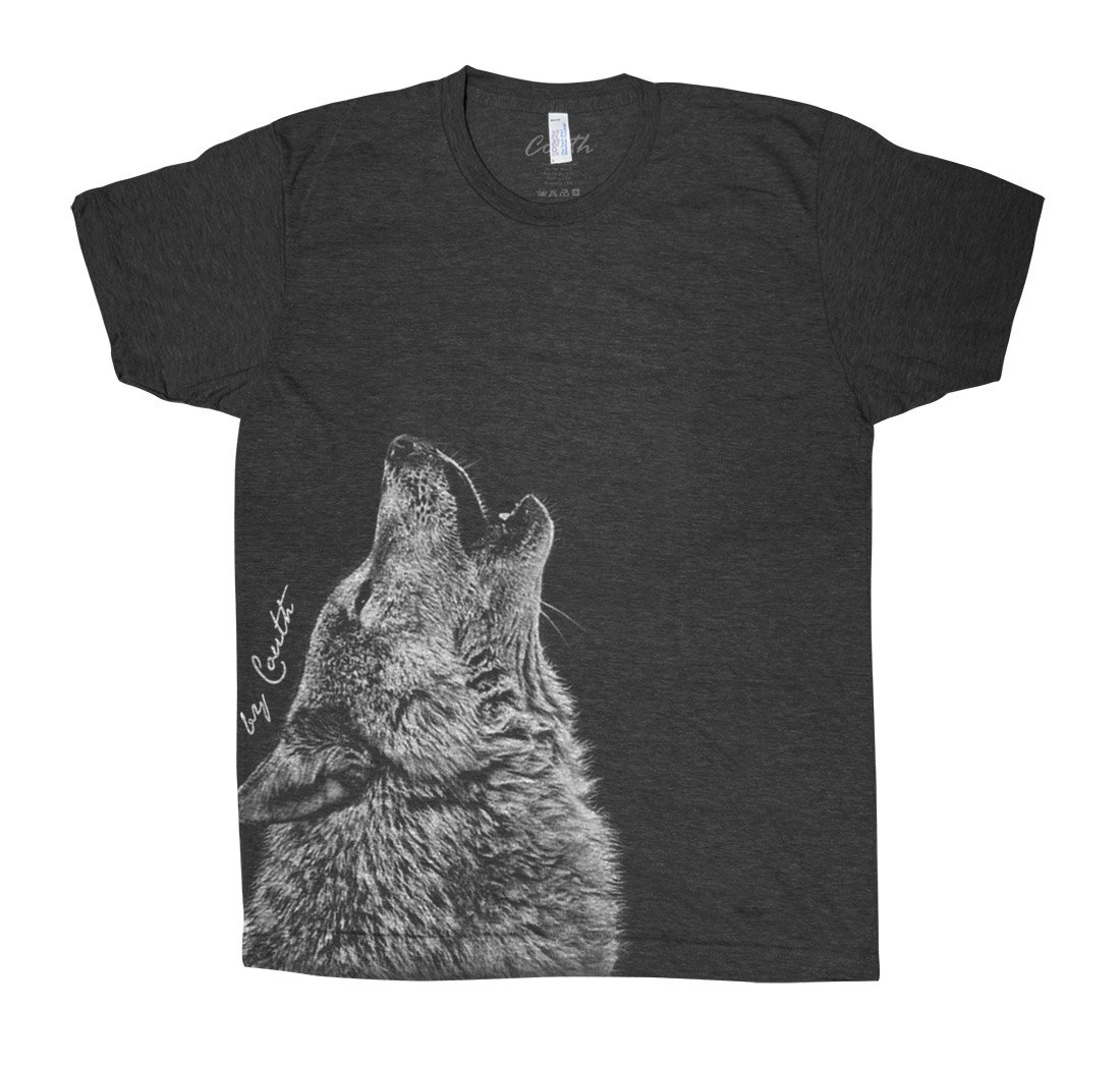 Men's Wolf Print American Apparel Track T-Shirt | Soft Cotton Short Sleeve Tee for Casual Wear & Street Style | Perfect for Gym, Outdoors & Everyday Fashion