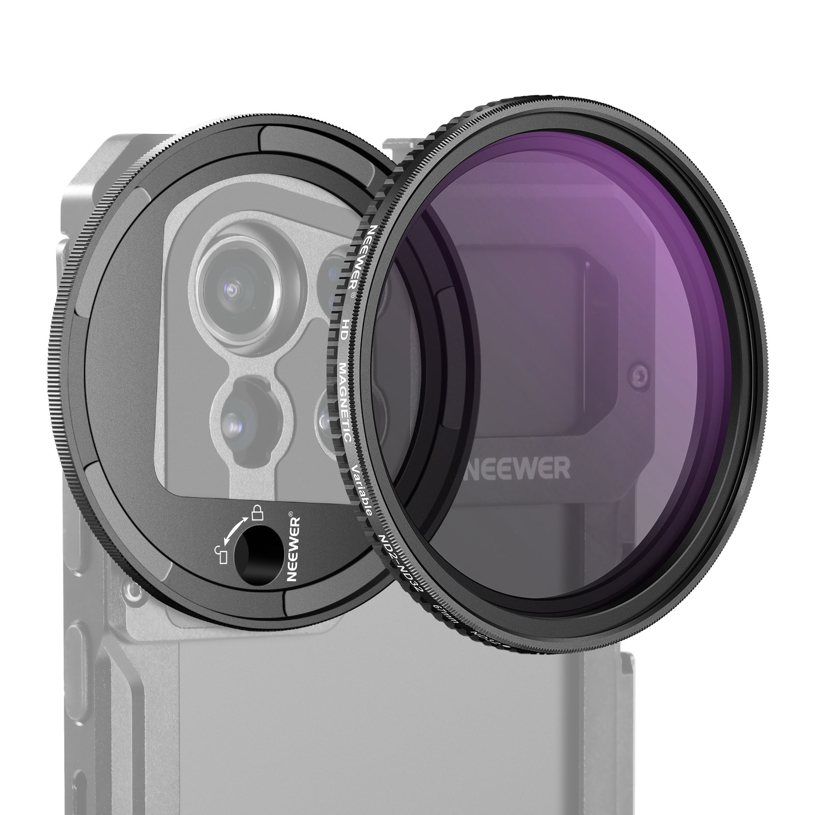NEEWER 67mm Magnetic ND2-32 Camera Lens Filter for Samsung Galaxy S23/S22 Ultra - Perfect for Vlogging, Photography & Outdoor Shooting