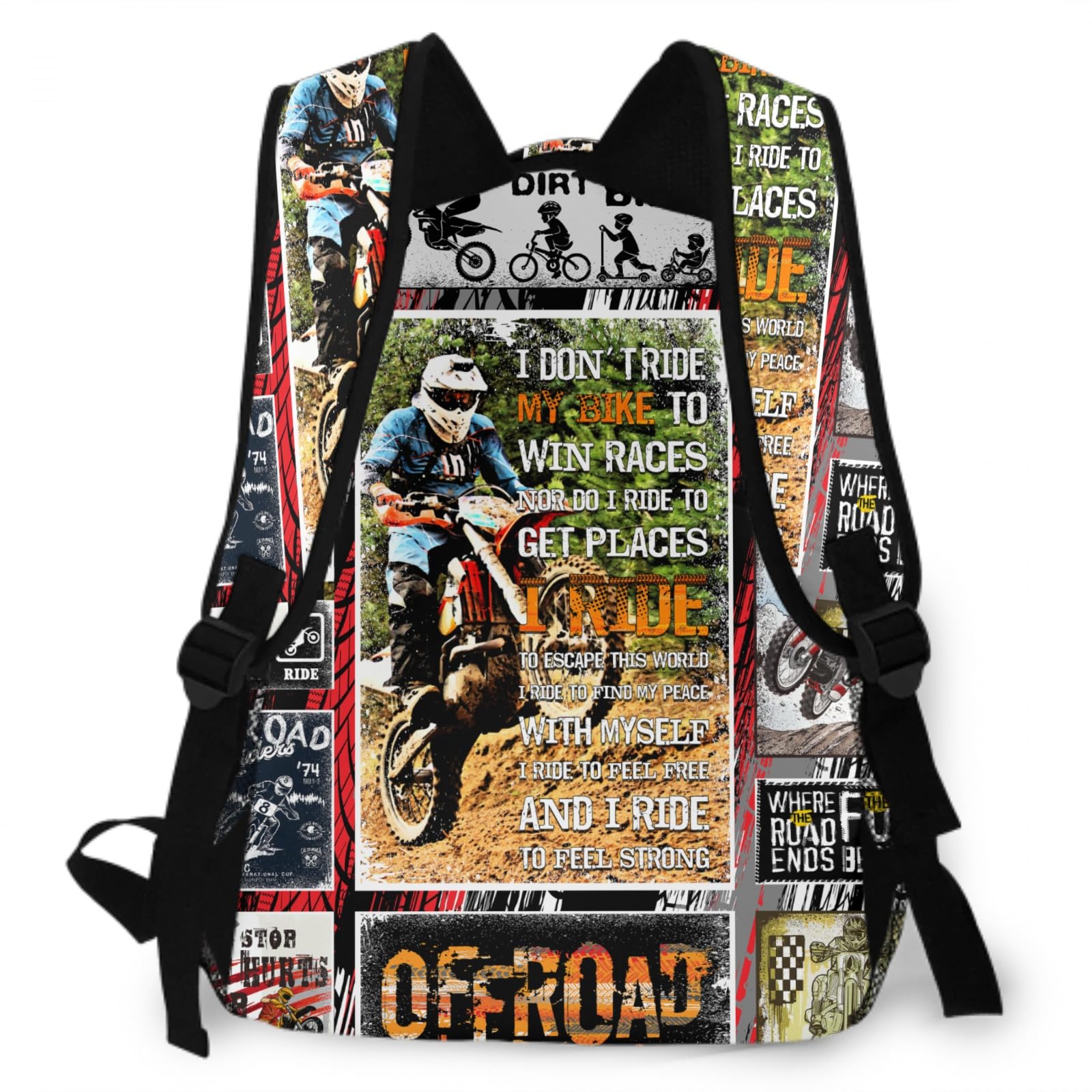 Nerxy Kids Motorcycle Backpack - Dirt Bike Themed School Bag for Boys & Girls - Waterproof Motocross Bookbag for Cycling, Hiking & Outdoor Adventures - Perfect Bike Gift for Back to School & Sports