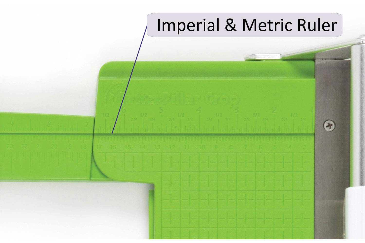 CutterPillar Crop Paper Trimmer - Precision Paper Cutter for Cardstock, Construction Paper, Photos, Scrapbooking & Art Projects | Lightweight, Durable with Molded Ruler & Gear-Driven Rotary Blade | Perfect for Home Office, School Projects & DIY Crafts