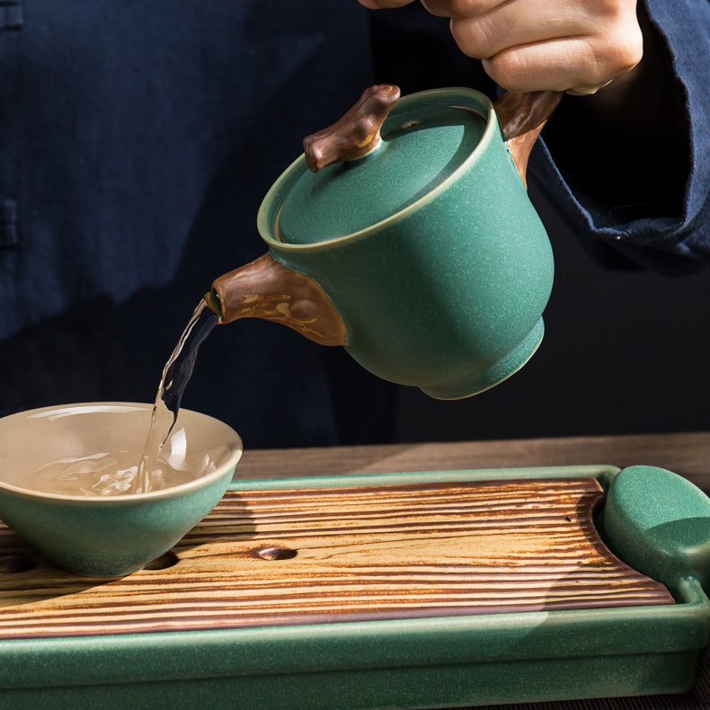 Premium Five Elements Japanese Tea Set - Authentic Ceramic Matcha Bowl & Tea Cups for Zen Tea Ceremony, Home Decor, and Gift Giving