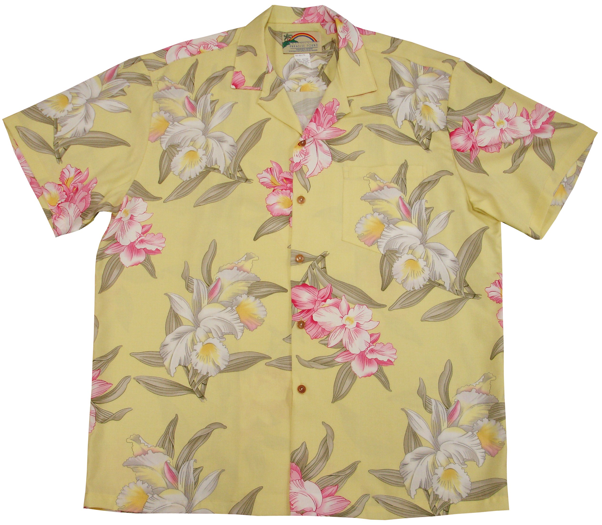 Paradise Found Men's Orchid Corsage Hawaiian Shirt - Tropical Floral Button-Up for Beach Vacations & Summer Parties