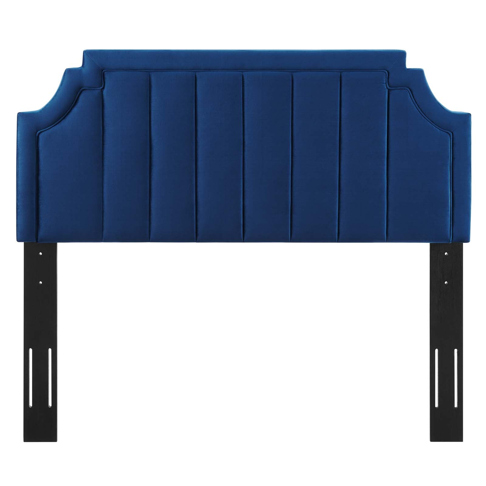 Alyona Channel Tufted Performance Velvet Headboard - Queen Size Upholstered Bed Headboard with Nailhead Trim - Perfect for Bedroom Decor and Luxury Home Styling