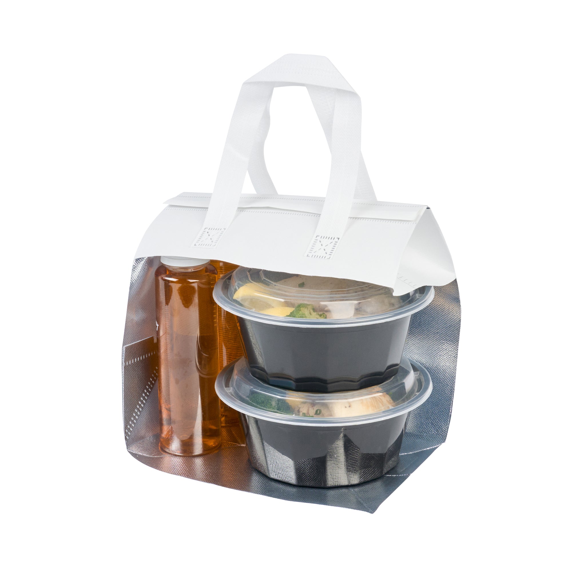 Premium White Insulated Takeout Bags - Tamper Evident Food Delivery Bags (9.5