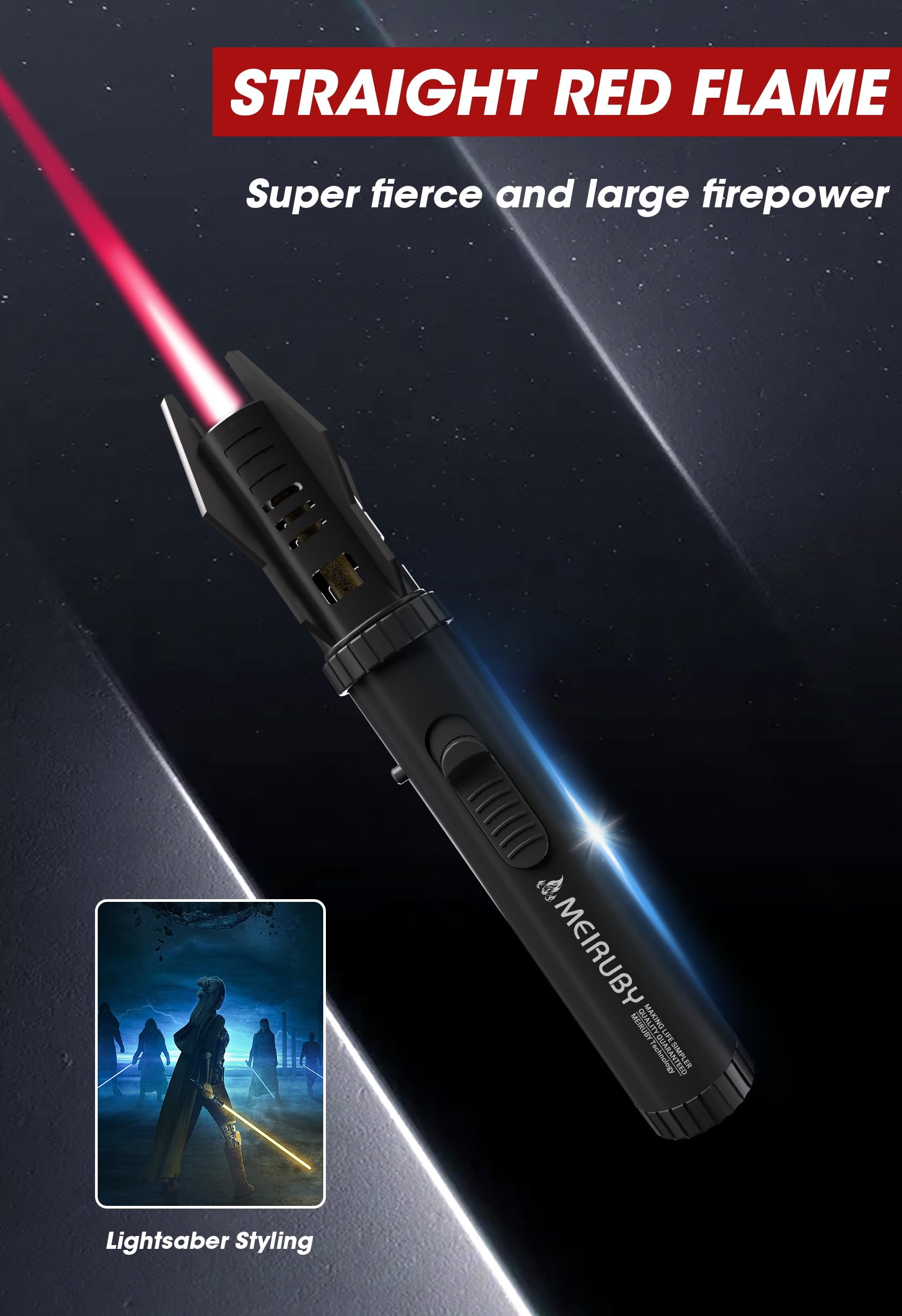 Valentine's Day Torch Lighter Gift Set for Men & Women - Lightsaber Butane Flame Lighter for Dad, Grandpa, Stepdad - Cool Birthday Gadgets for Him 2025 - Perfect for Camping, BBQ, Outdoor Adventures & Special Occasions